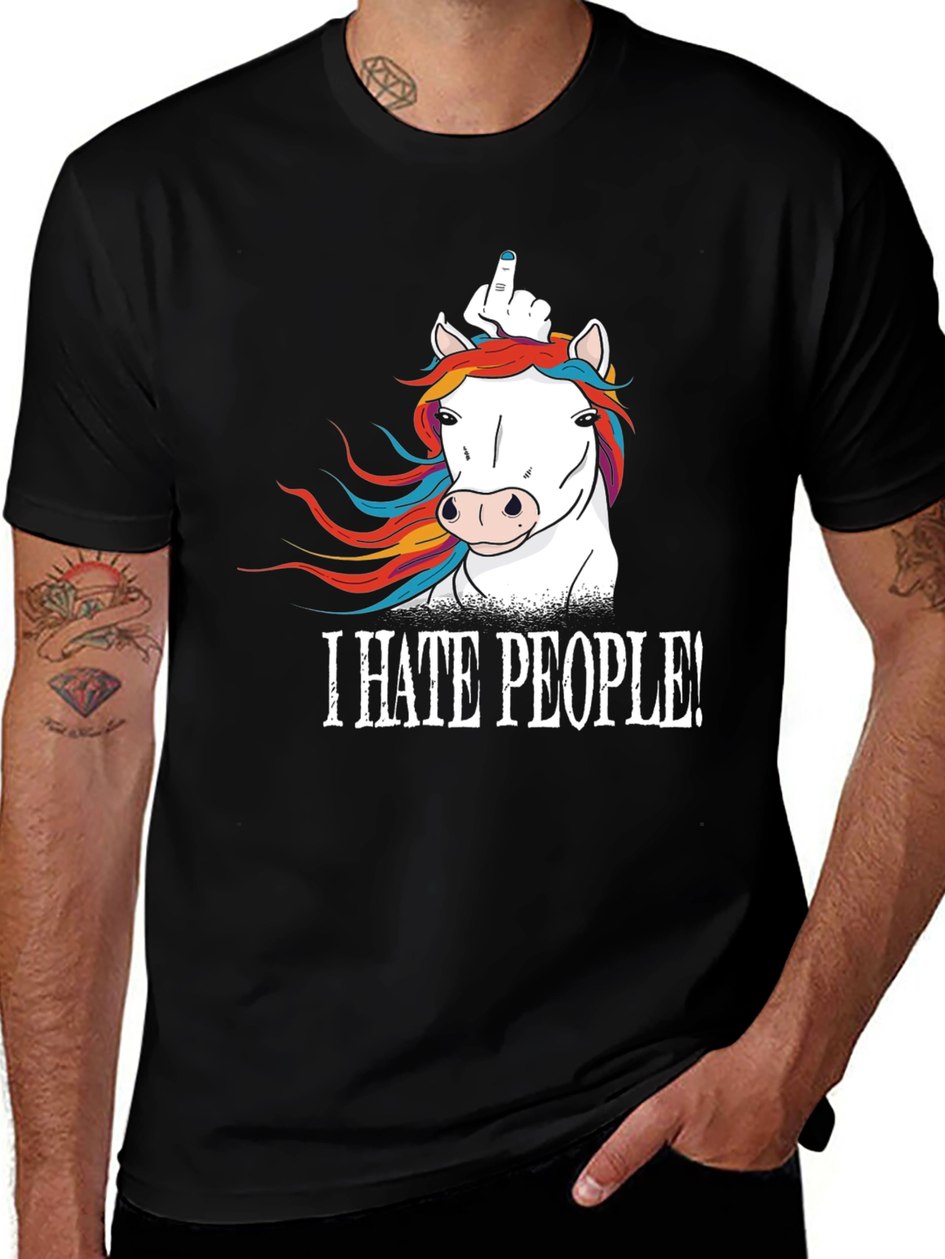 Variant 5 of I HATE PEOPLE! Funny Unicorn T-Shirt