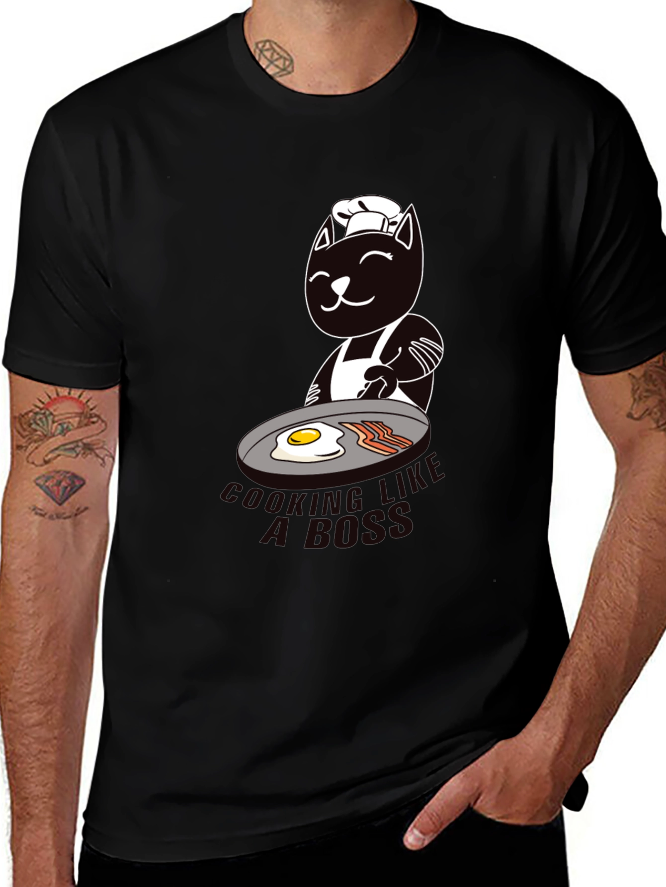 Variant 21 of Chef Cat Cooking Breakfast Graphic T-Shirt