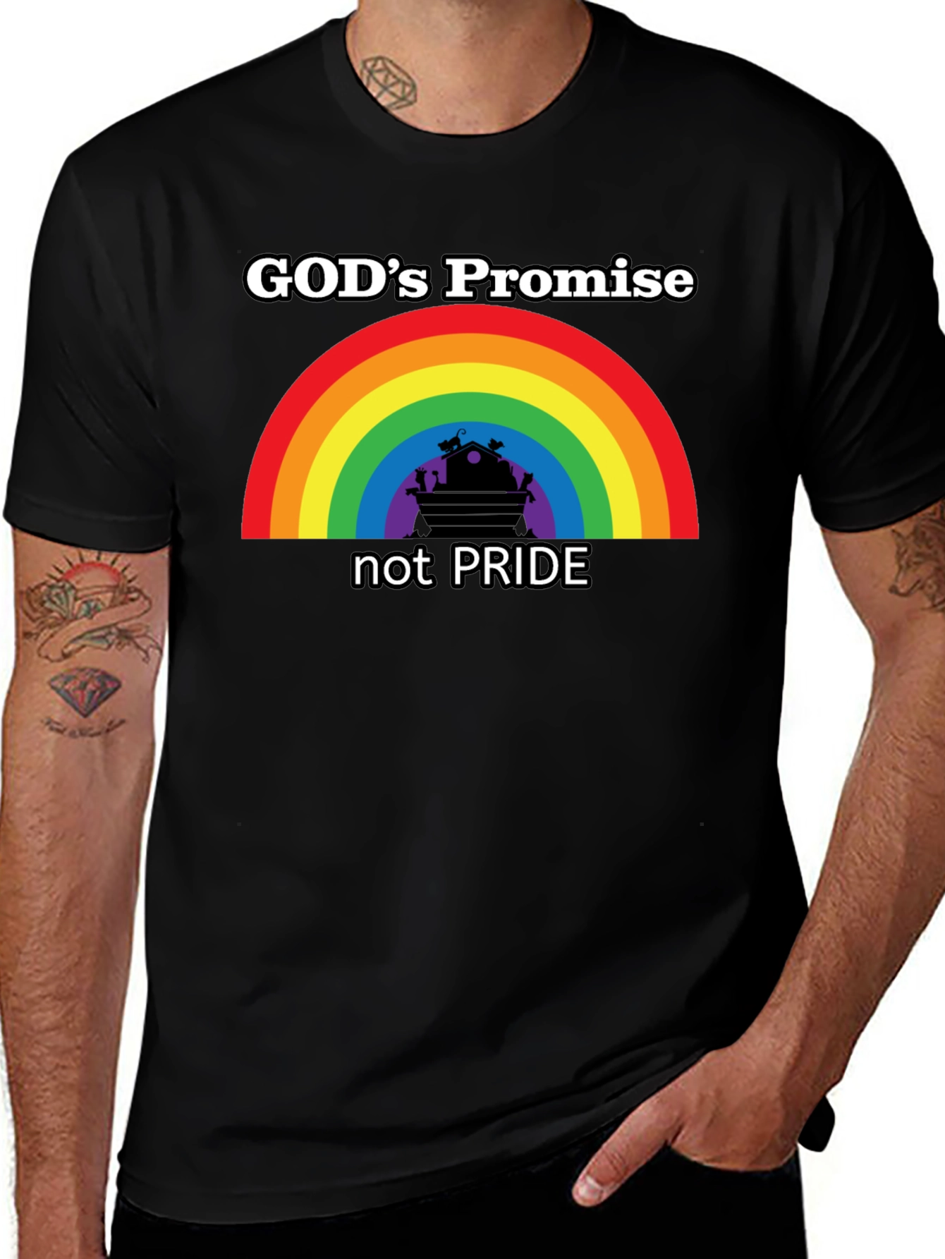 Variant 23 of God's Promise T-Shirt - Rainbow Noah's Ark