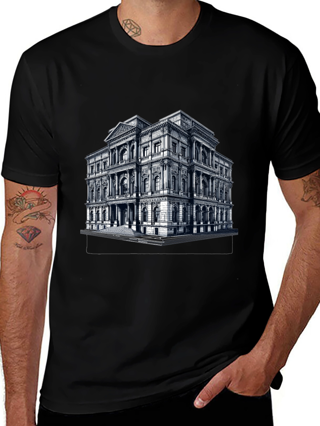 Architectural Building Graphic T-Shirt