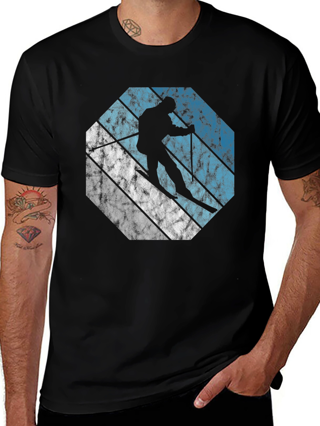 Variant 10 of Retro Skier Graphic Tee - Cool Winter Style