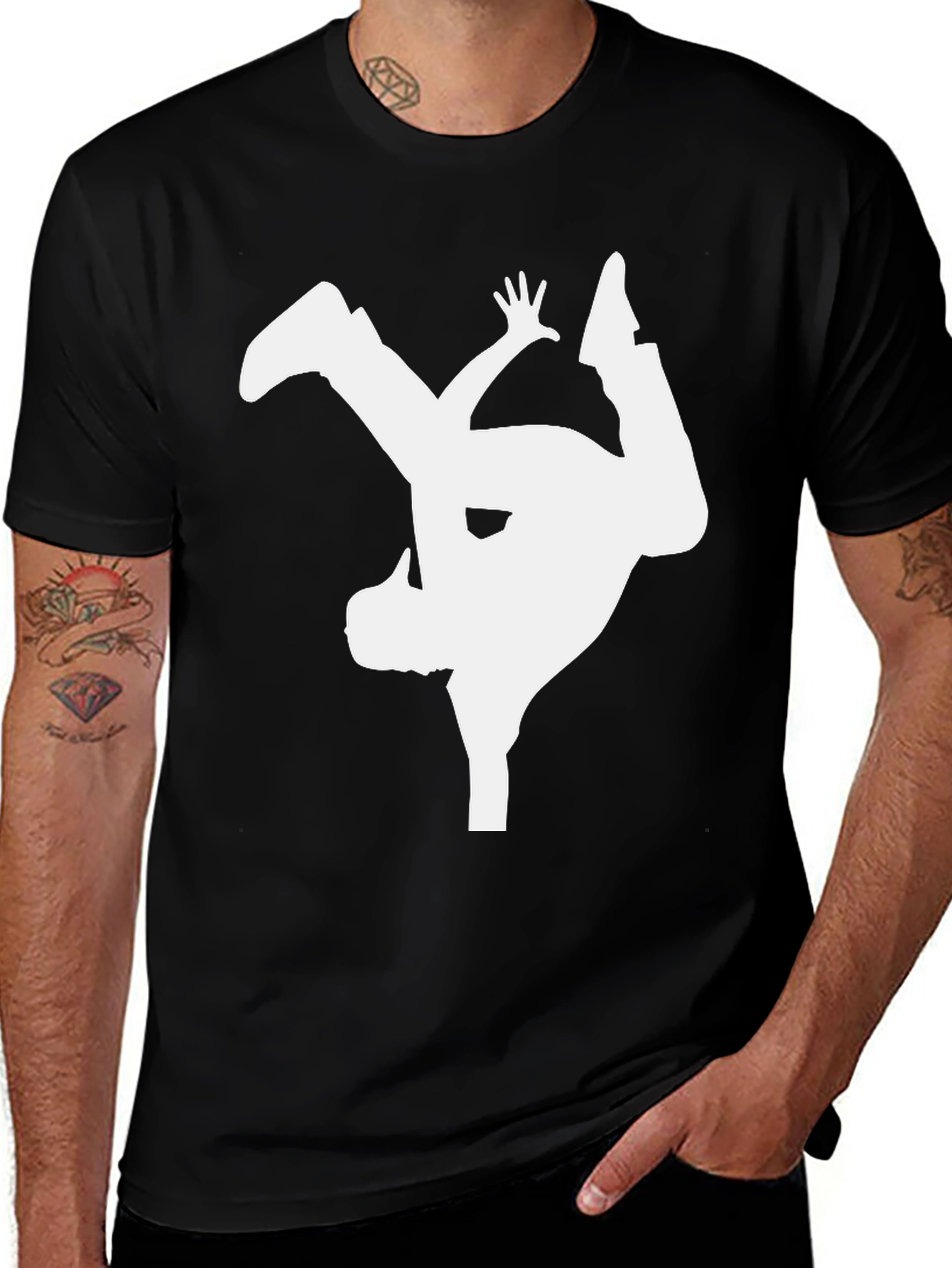 Variant 17 of Breakdance Silhouette Black T-Shirt
