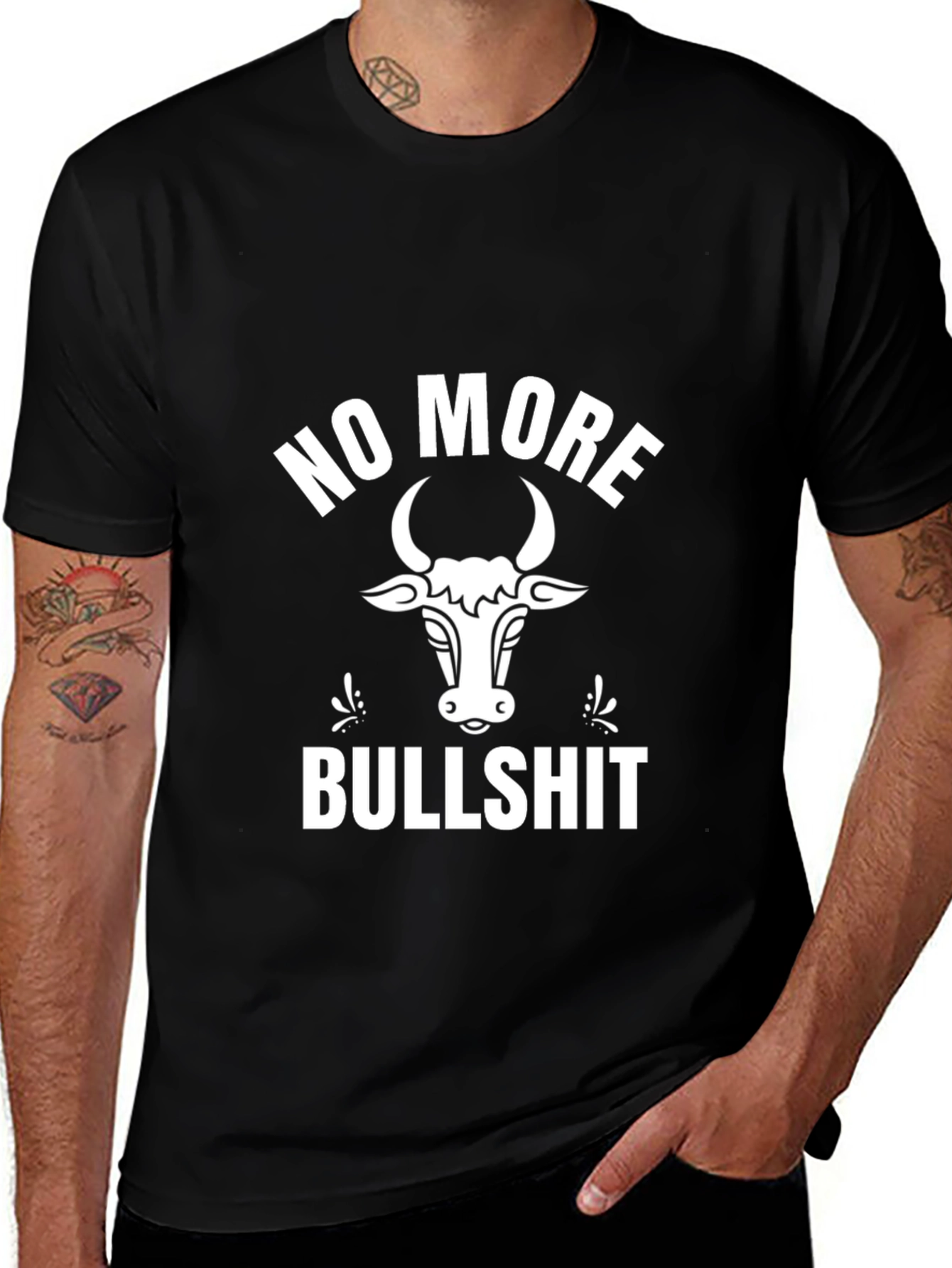 Variant 24 of No More Bullshit Graphic Tee - Black