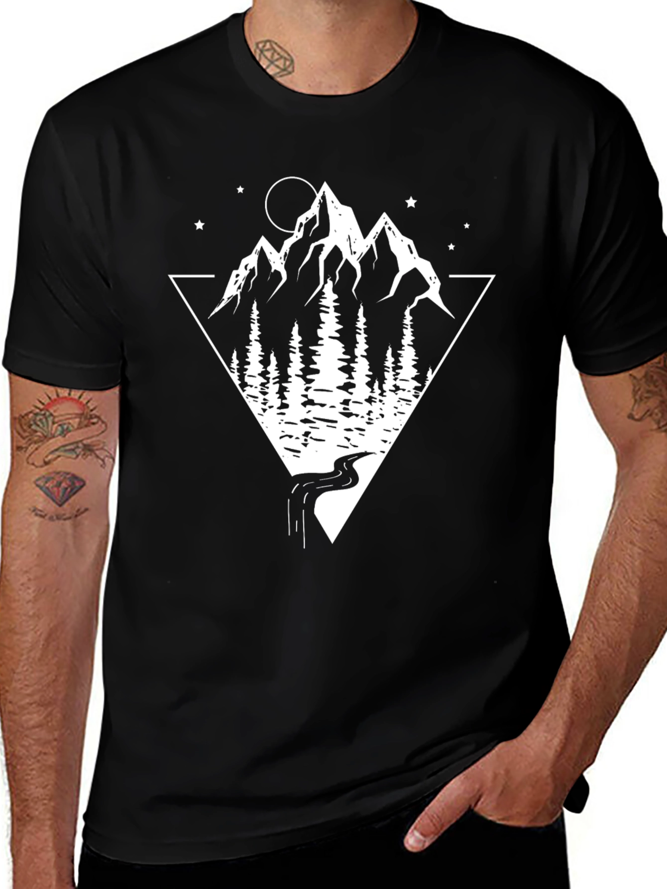 Variant 6 of Mountainscape Graphic Tee - Black
