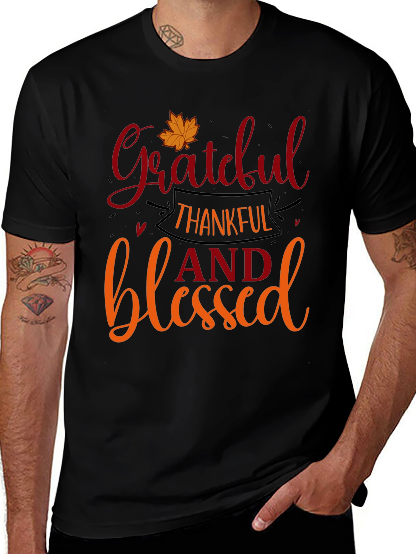 Variant 22 of Grateful Thankful Blessed Graphic Tee
