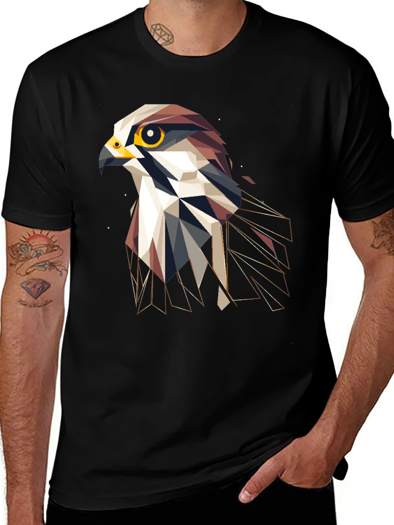 Variant 12 of Geometric Eagle Graphic T-Shirt - Stylish Bird Design