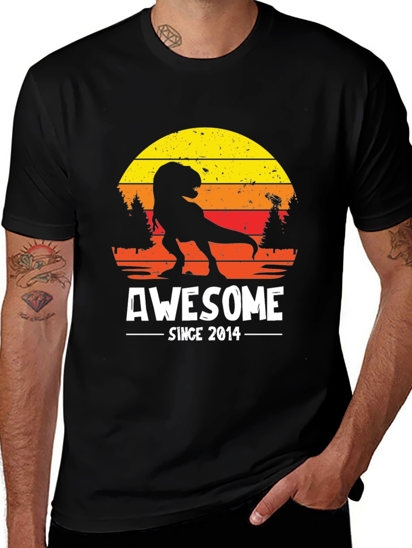 Variant 11 of Awesome Since 2014 Dinosaur T-Shirt