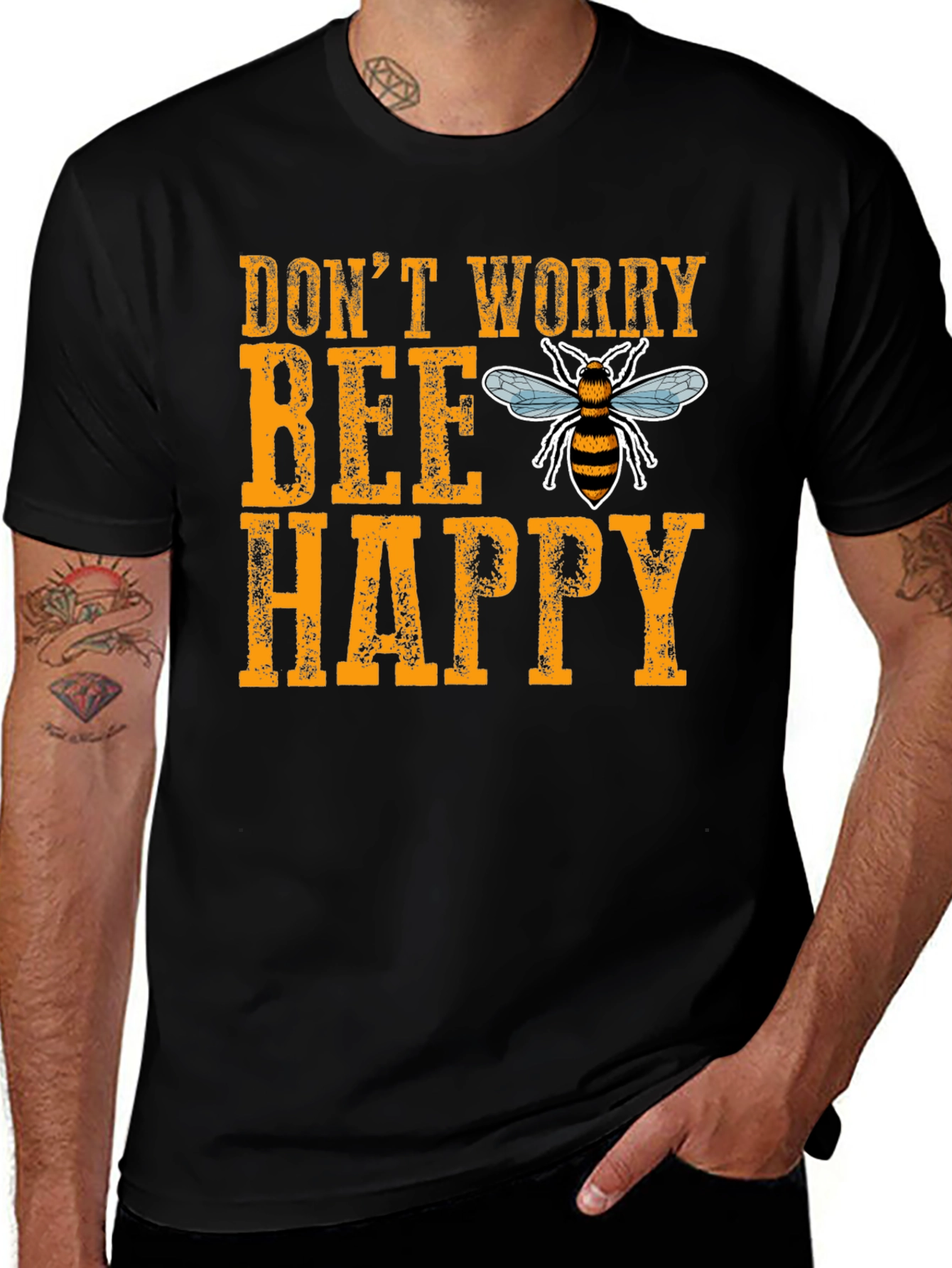 Variant 18 of Don't Worry Bee Happy Graphic Tee