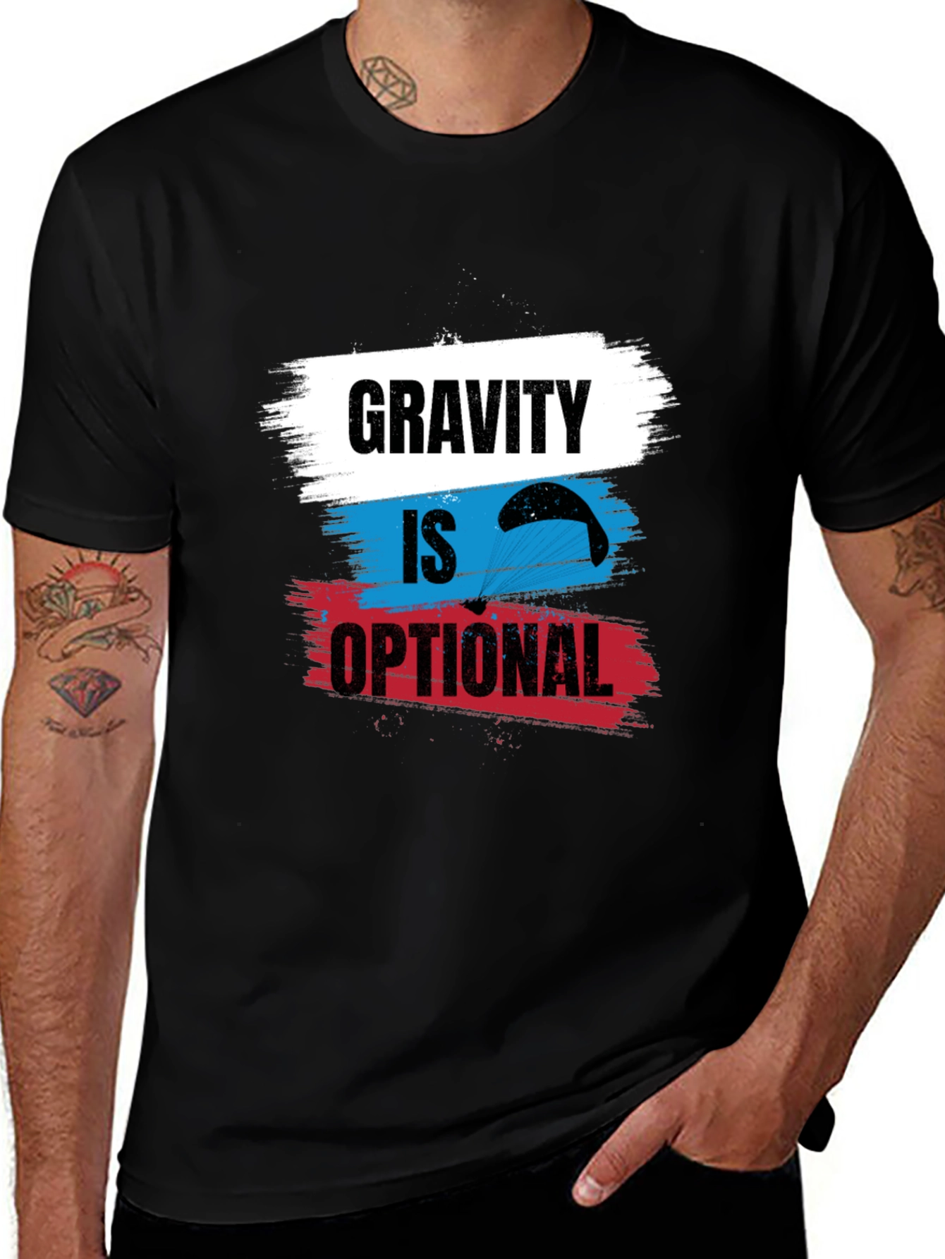 Variant 13 of Gravity is Optional T-Shirt - Parachute Design