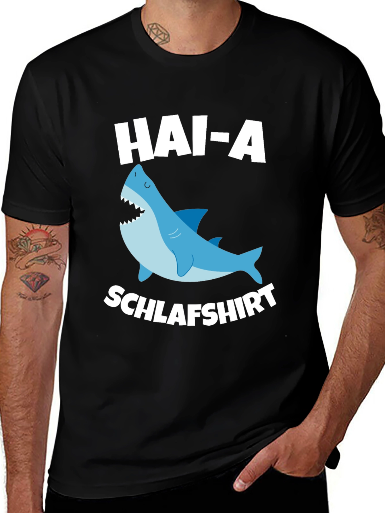 Funny Shark T-Shirt - Hai-A Schlafshirt