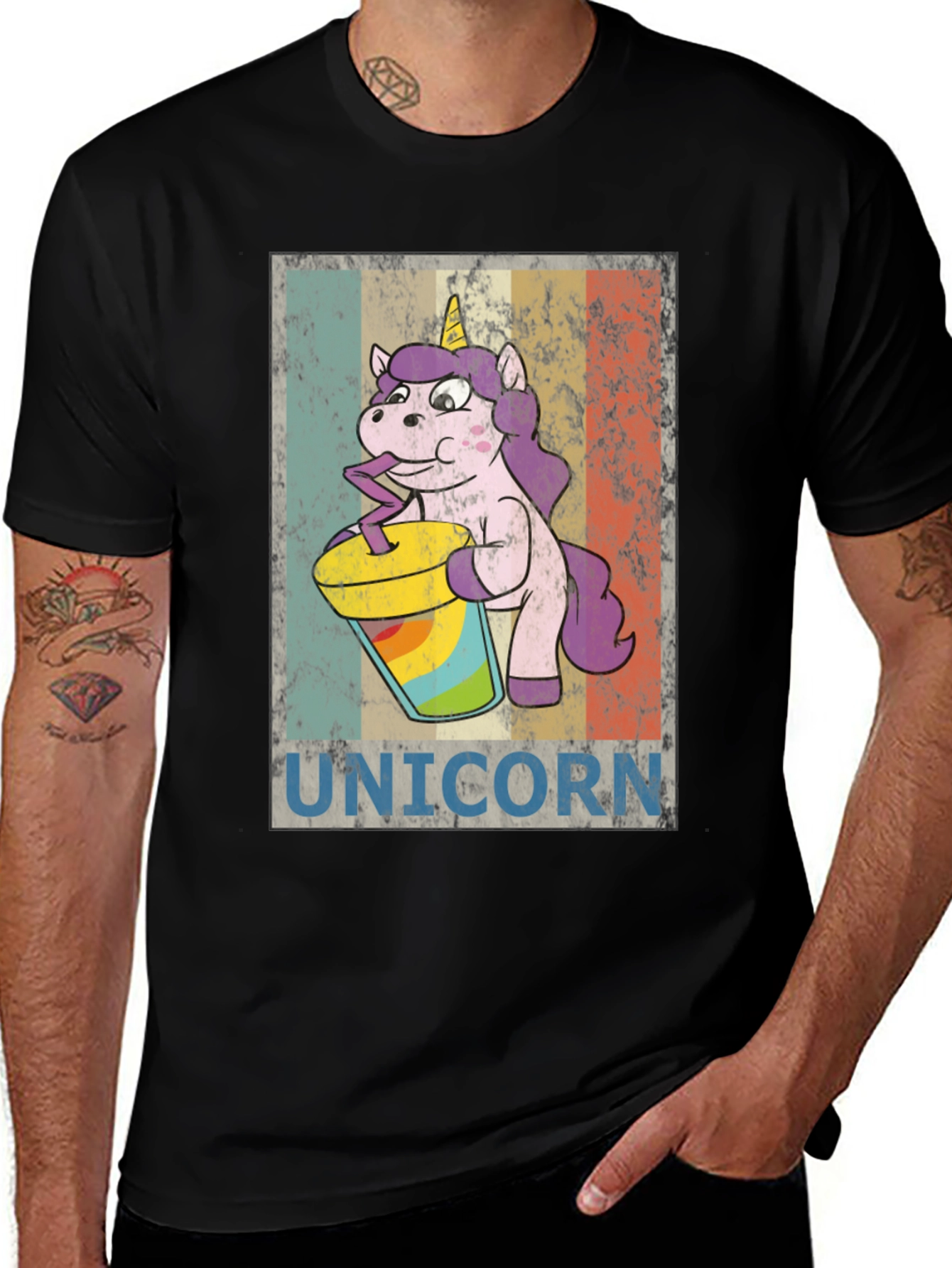 Variant 10 of Unicorn Drinking T-Shirt - Fun Graphic Tee