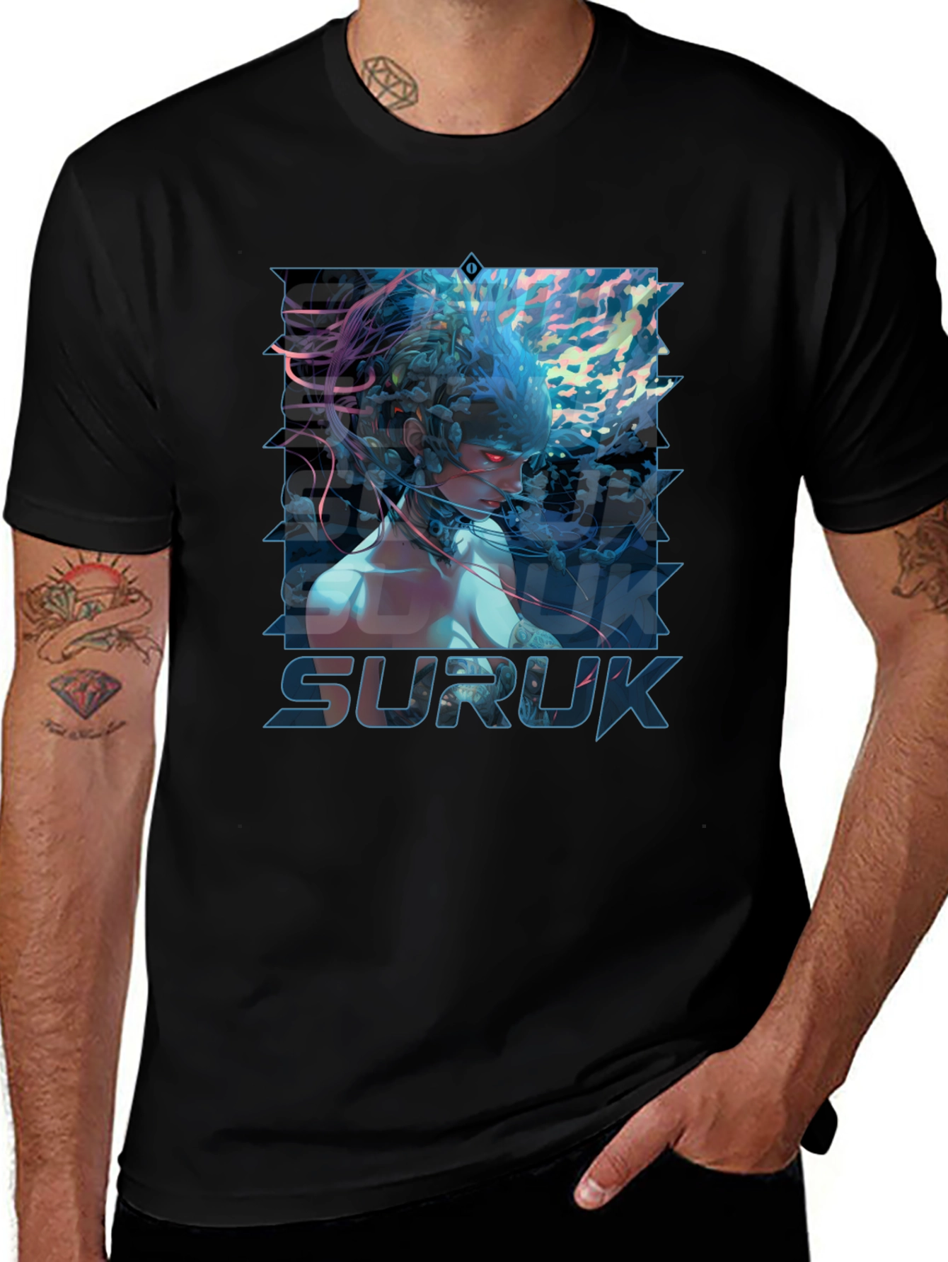 Variant 4 of Suruk Graphic Print T-Shirt - Black