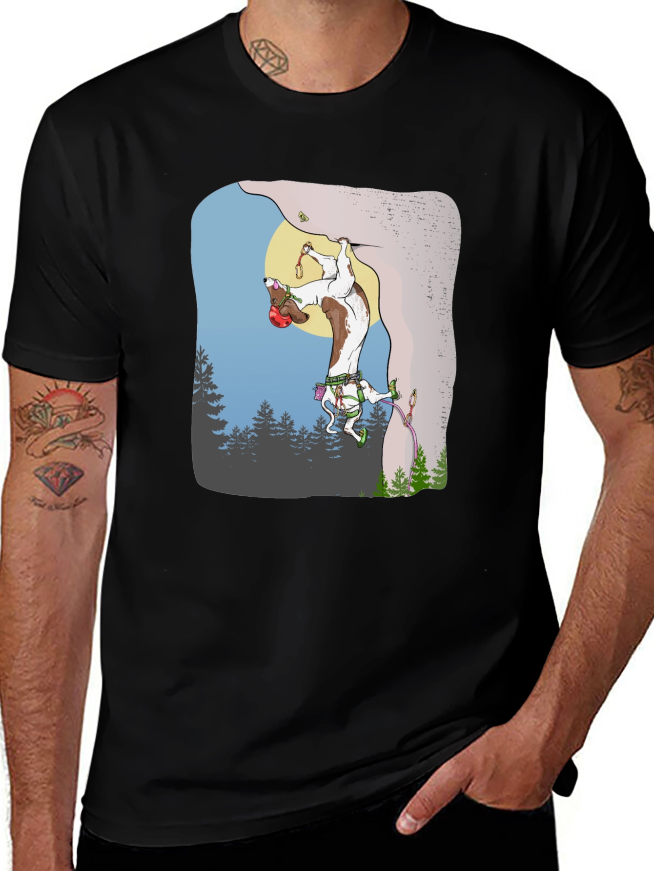 Variant 7 of Dog Climbing T-Shirt | Funny Adventure Tee