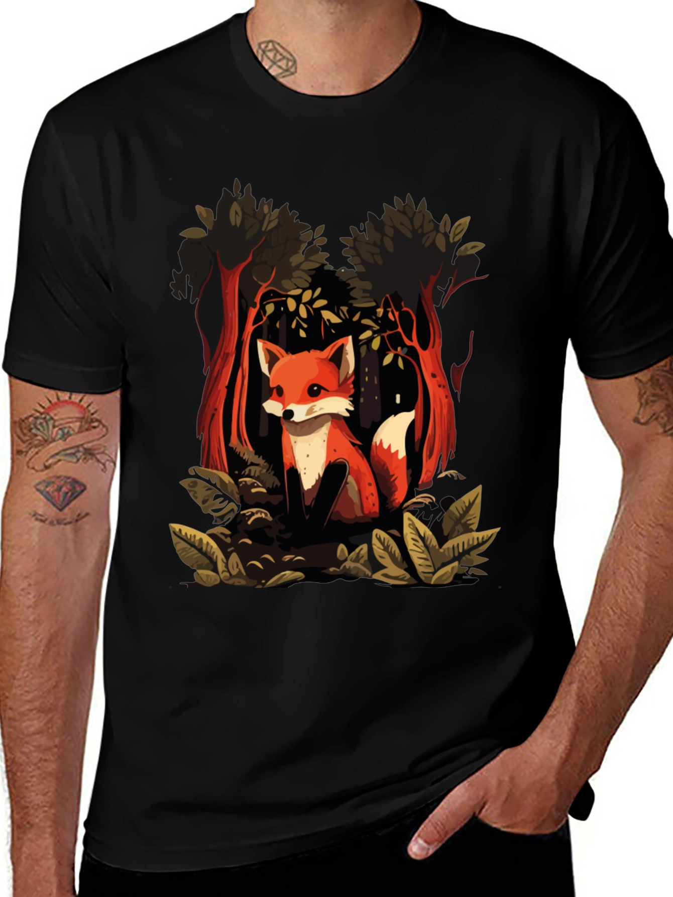 Variant 7 of Fox in Forest Graphic Tee - Stylish Unisex T-Shirt