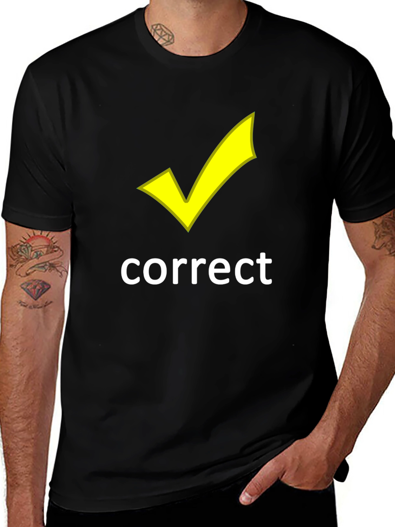 Variant 27 of Correct Checkmark Black T-Shirt