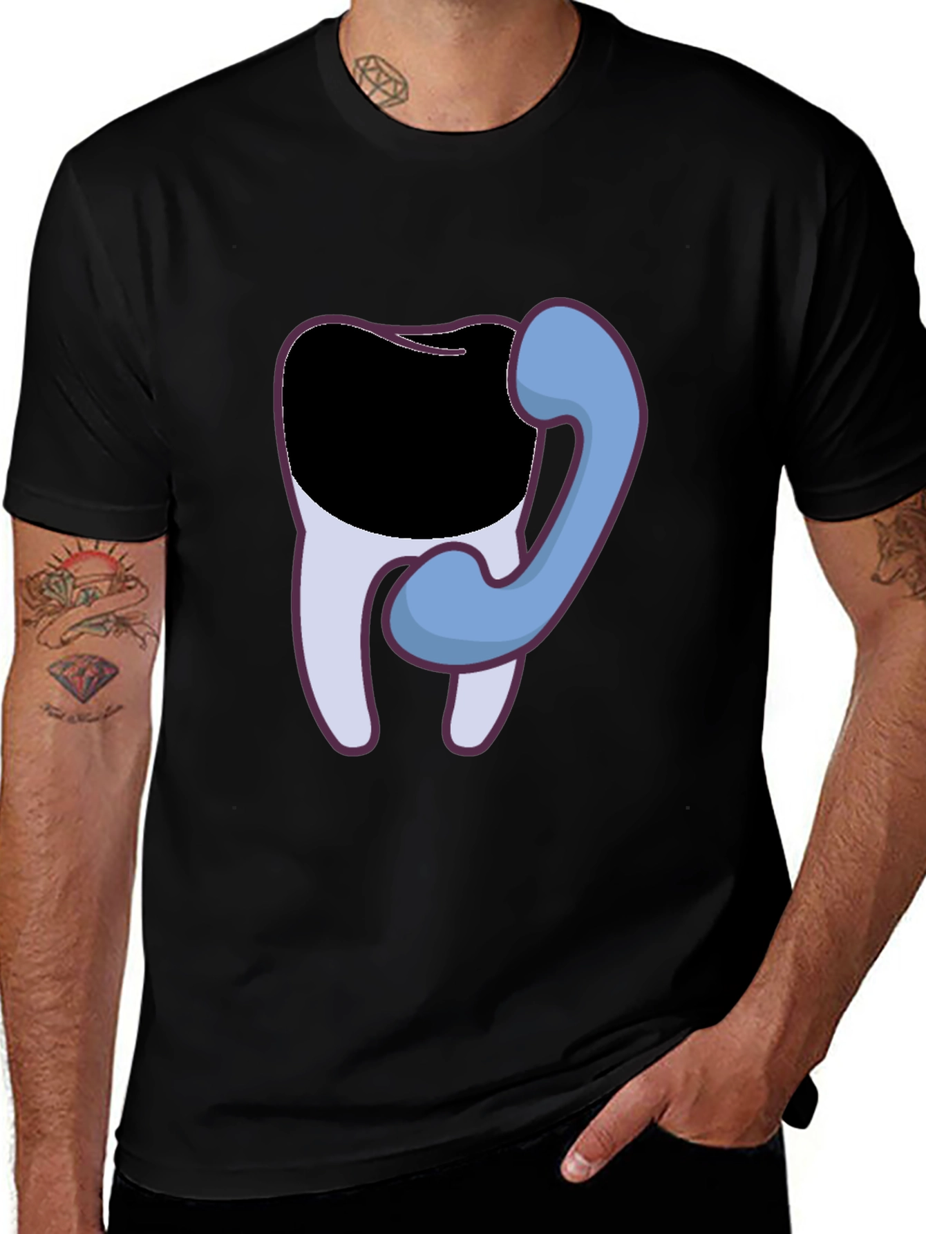 Variant 15 of Dental Humor T-Shirt - Tooth Phone Graphic Tee