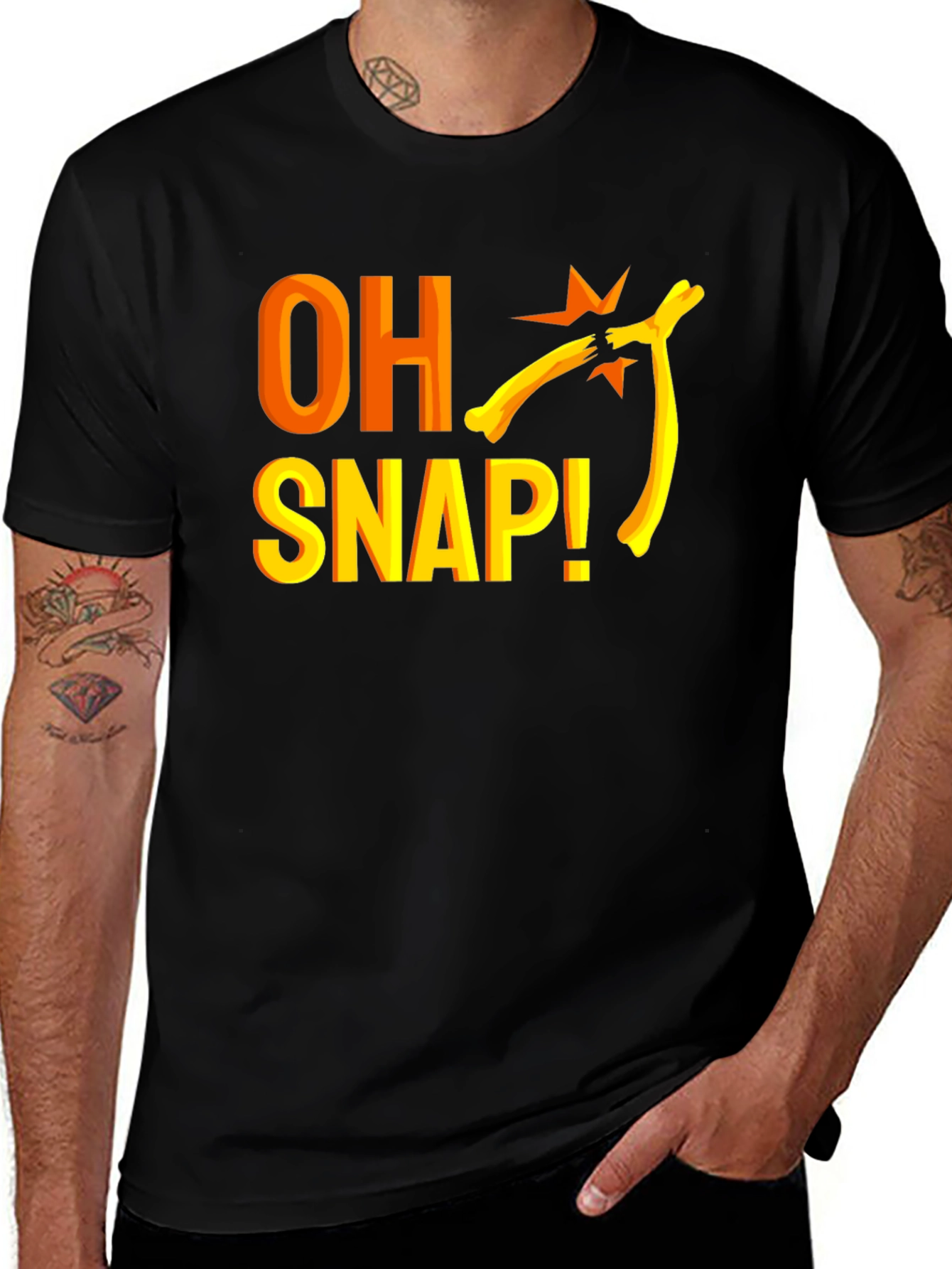 Variant 2 of Oh Snap! Funny Broken Bone Graphic T-Shirt