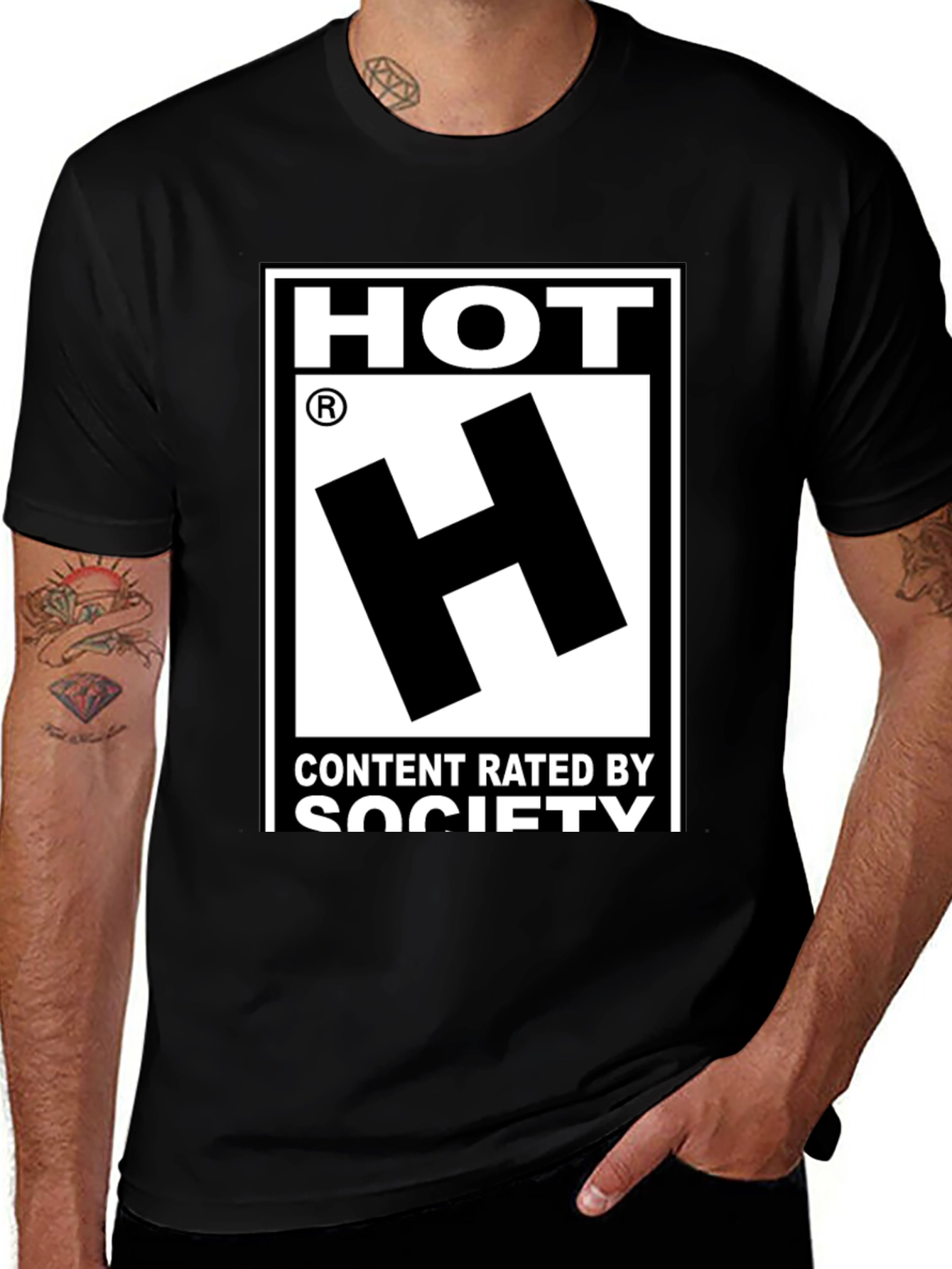 Variant 21 of Hot Content Rated By Society Humor T-Shirt