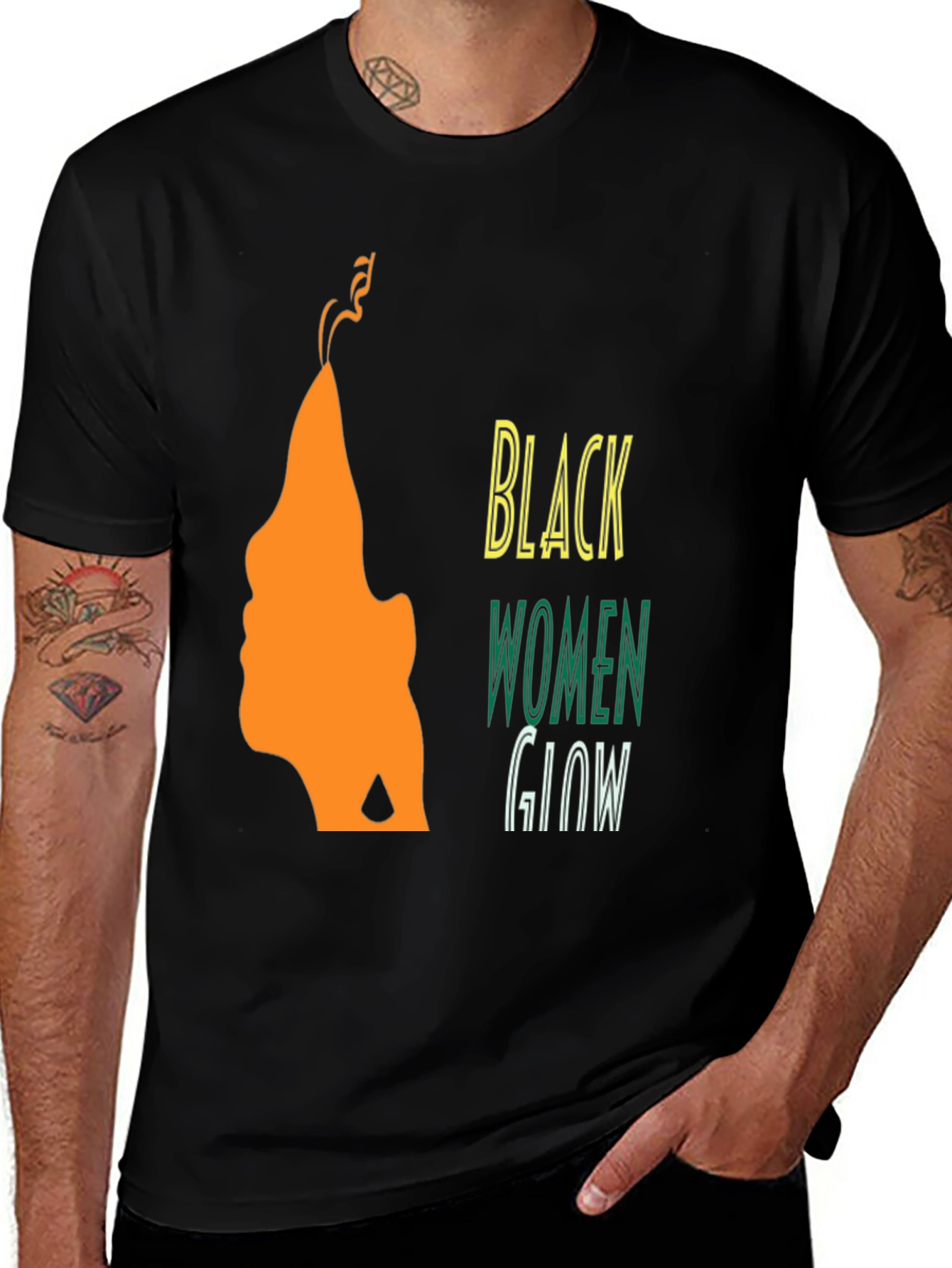 Variant 15 of Black Women Glow Graphic T-Shirt - Unisex Style
