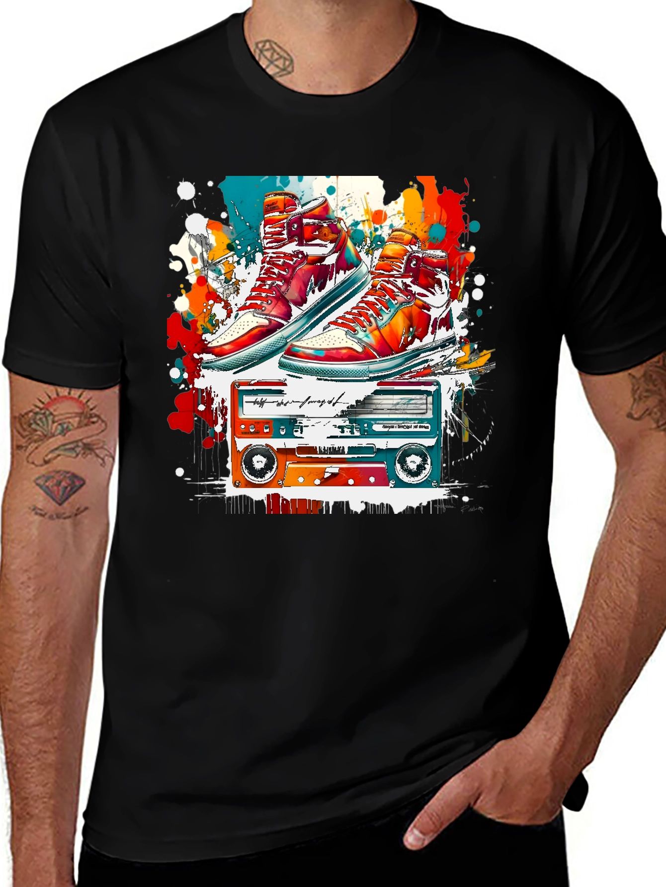 Variant 23 of Retro Sneakers & Cassette Tape Graphic Tee