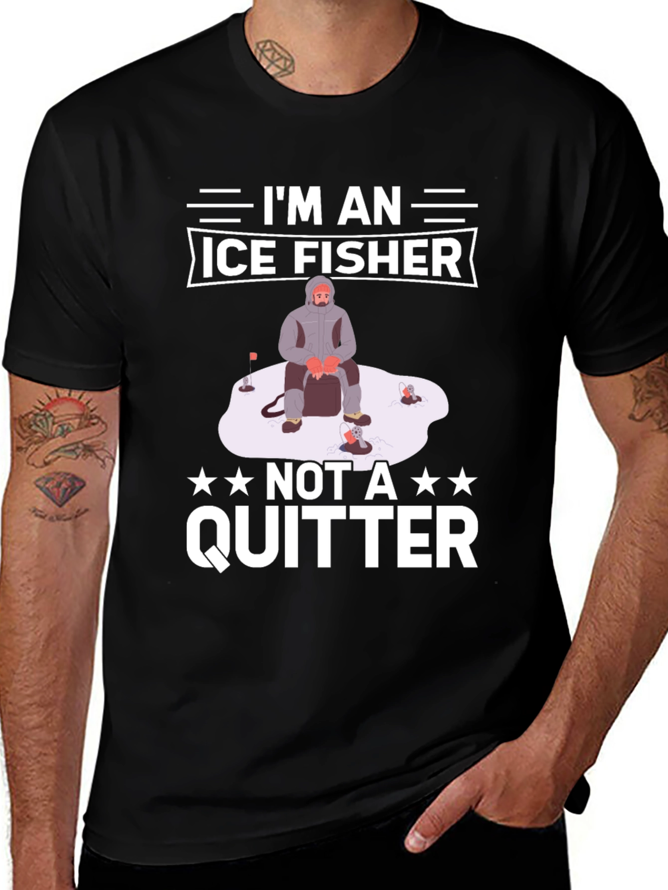 Variant 25 of Ice Fisher T-Shirt - Not A Quitter!