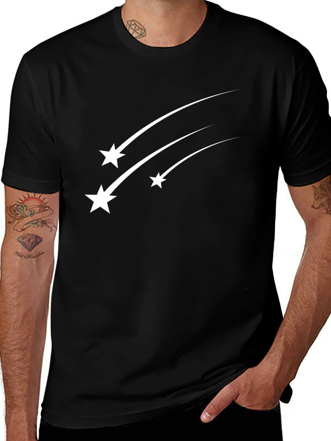 Variant 7 of Shooting Star Graphic Black Tee