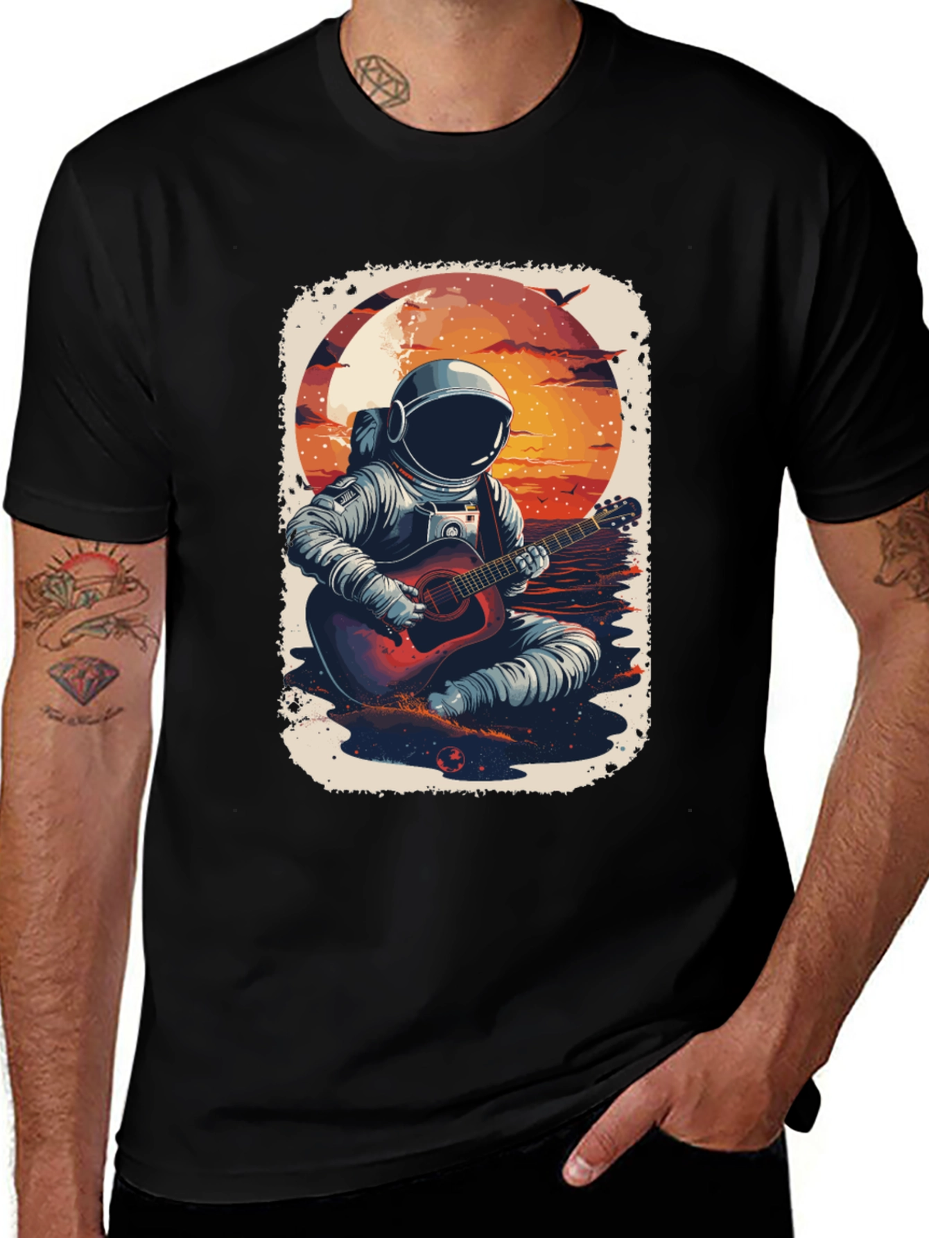 Variant 15 of Astronaut Guitar T-Shirt - Space Musician Tee