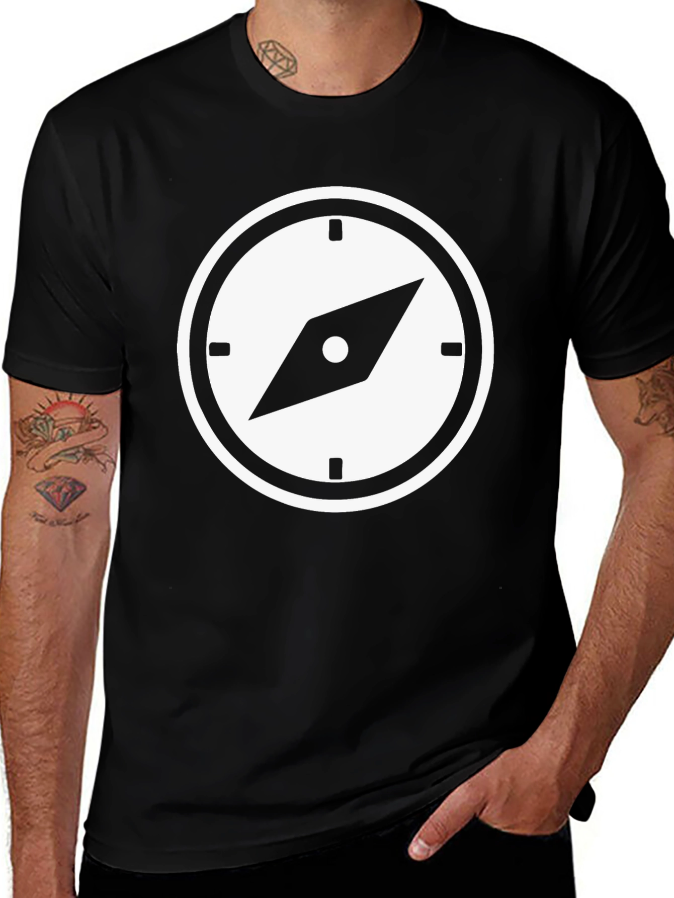 Variant 28 of Compass Graphic Black T-Shirt