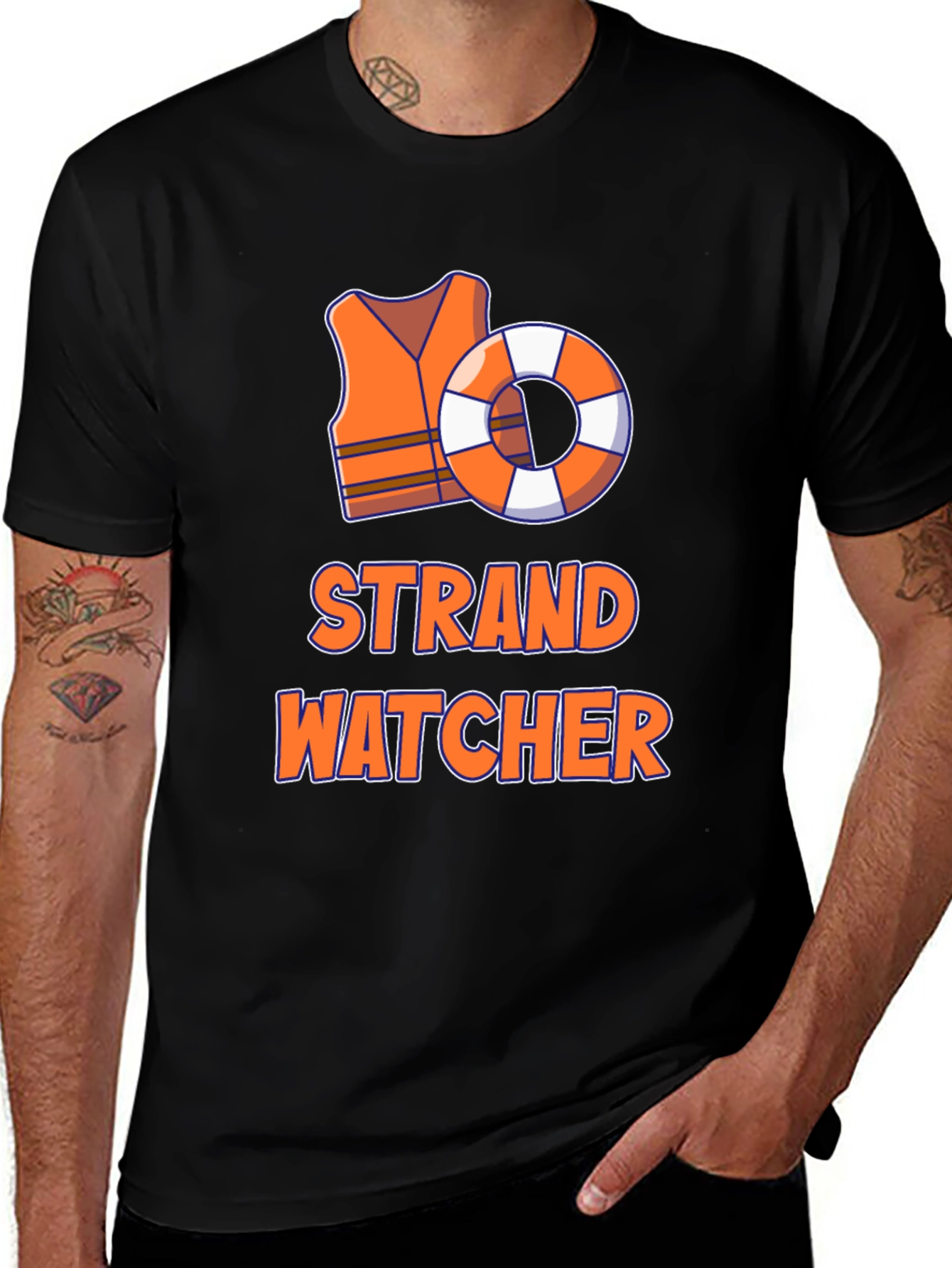 Variant 27 of Strand Watcher T-Shirt - Lifeguard Beach Tee