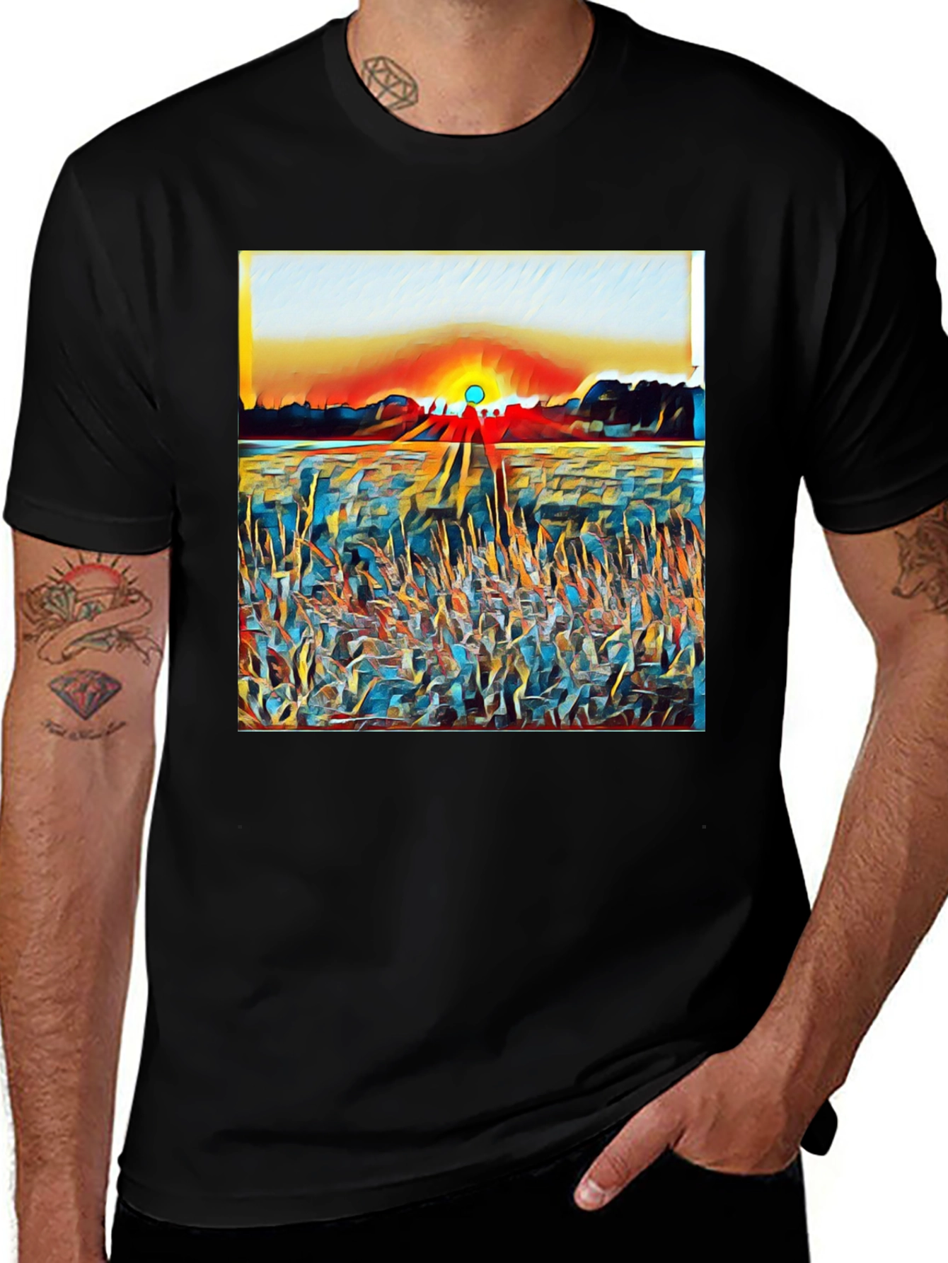 Variant 19 of Abstract Sunrise Graphic Tee