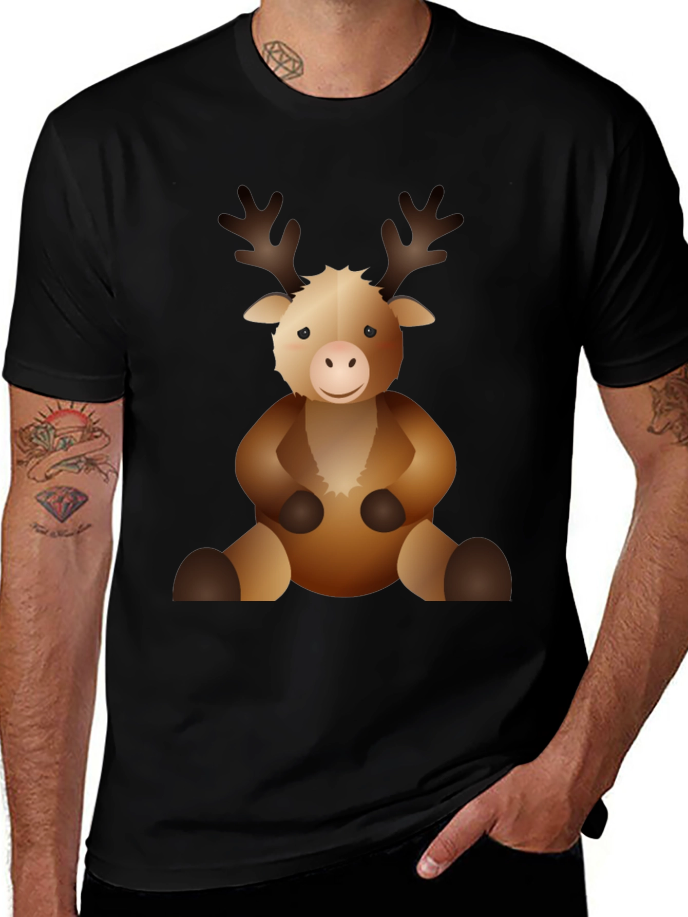 Variant 5 of Cute Moose Graphic T-Shirt