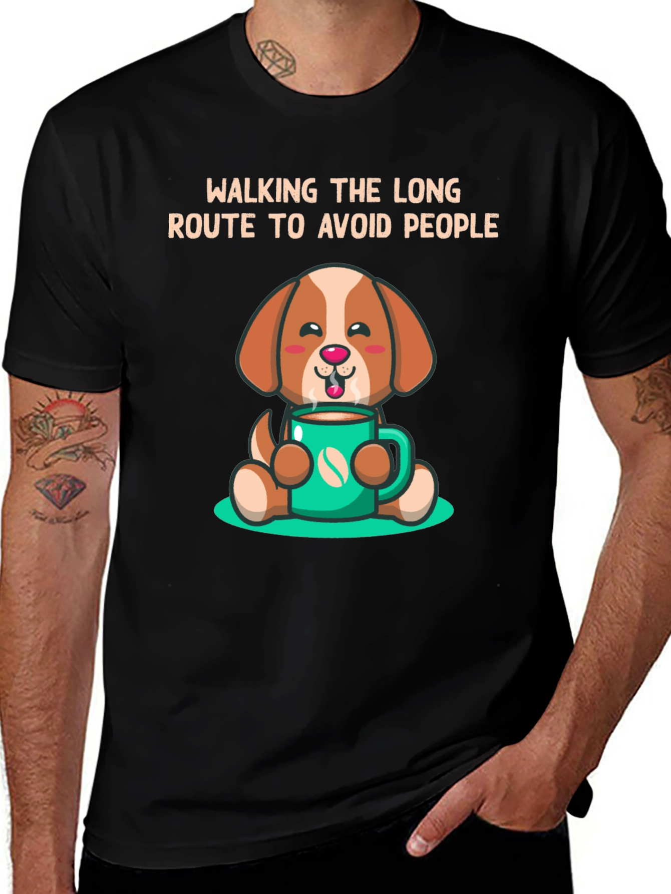 Dog Lover Tee: Walking the Long Route