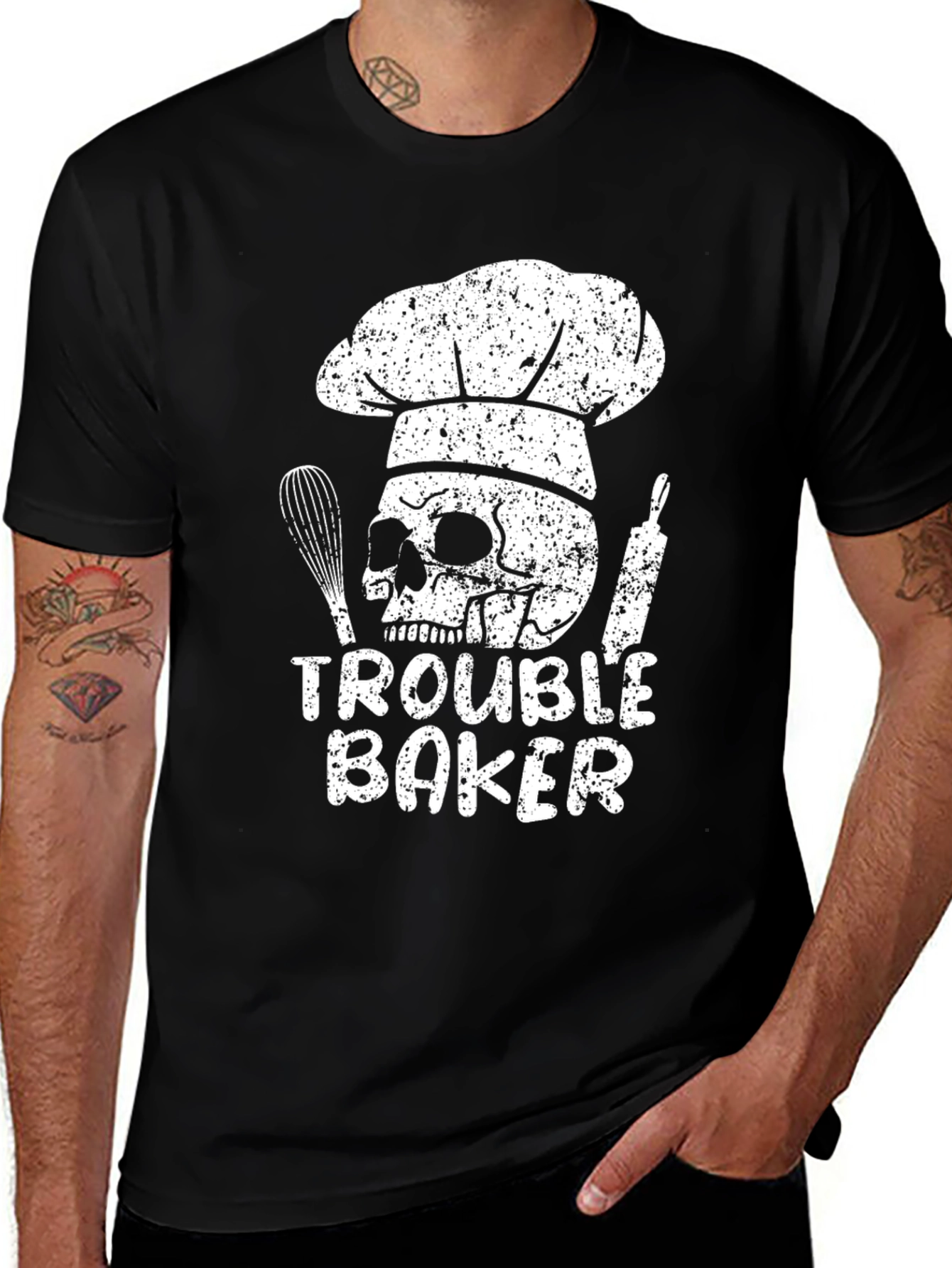Variant 26 of Trouble Baker Skull Chef T-Shirt