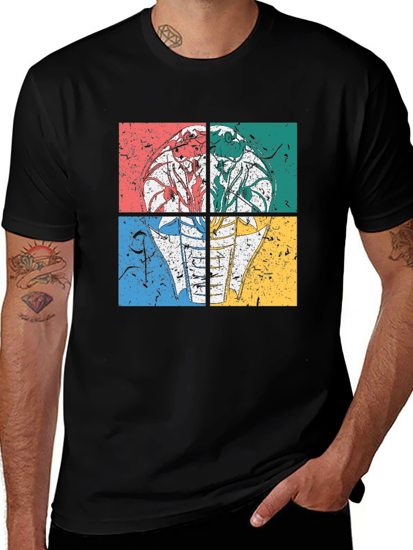 Variant 15 of Retro Cobra Graphic Tee - Distressed Design