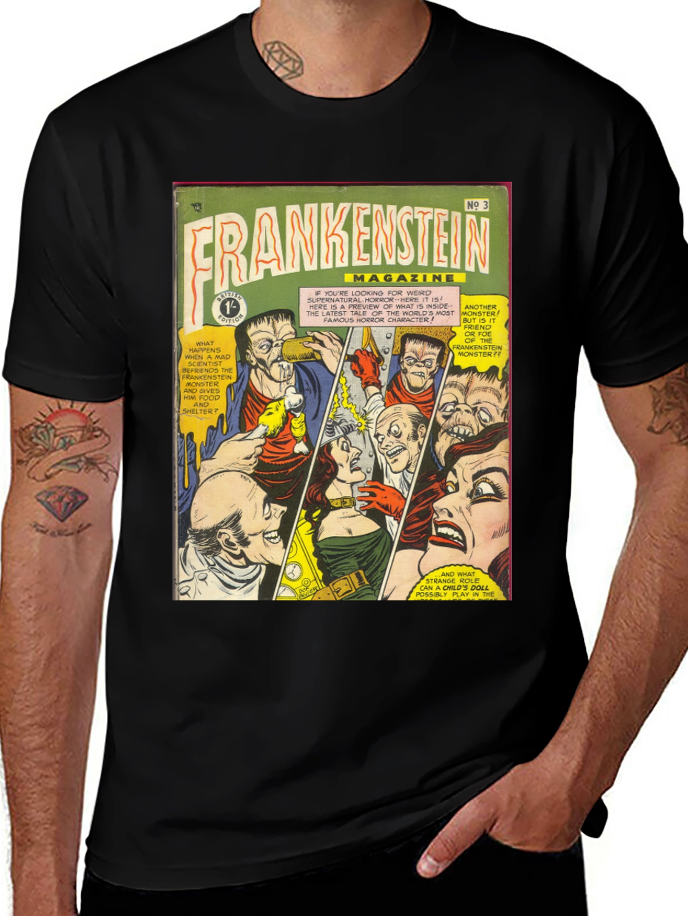 Frankenstein Magazine T-Shirt Comic Book Cover Art