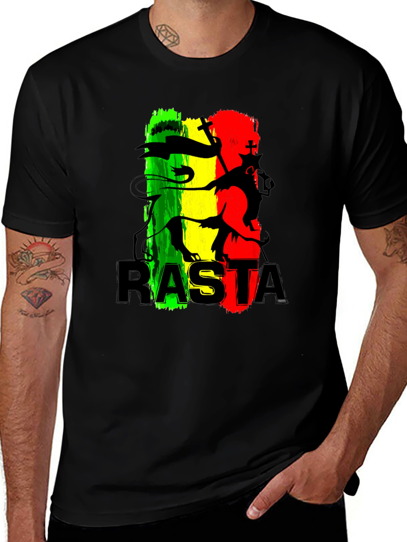 Rasta Lion Black T-Shirt