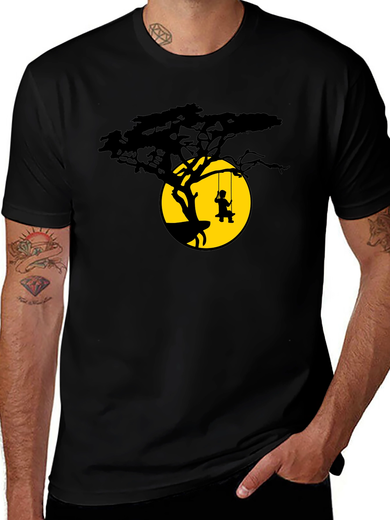 Variant 20 of Silhouette Tree Swing Black T-Shirt