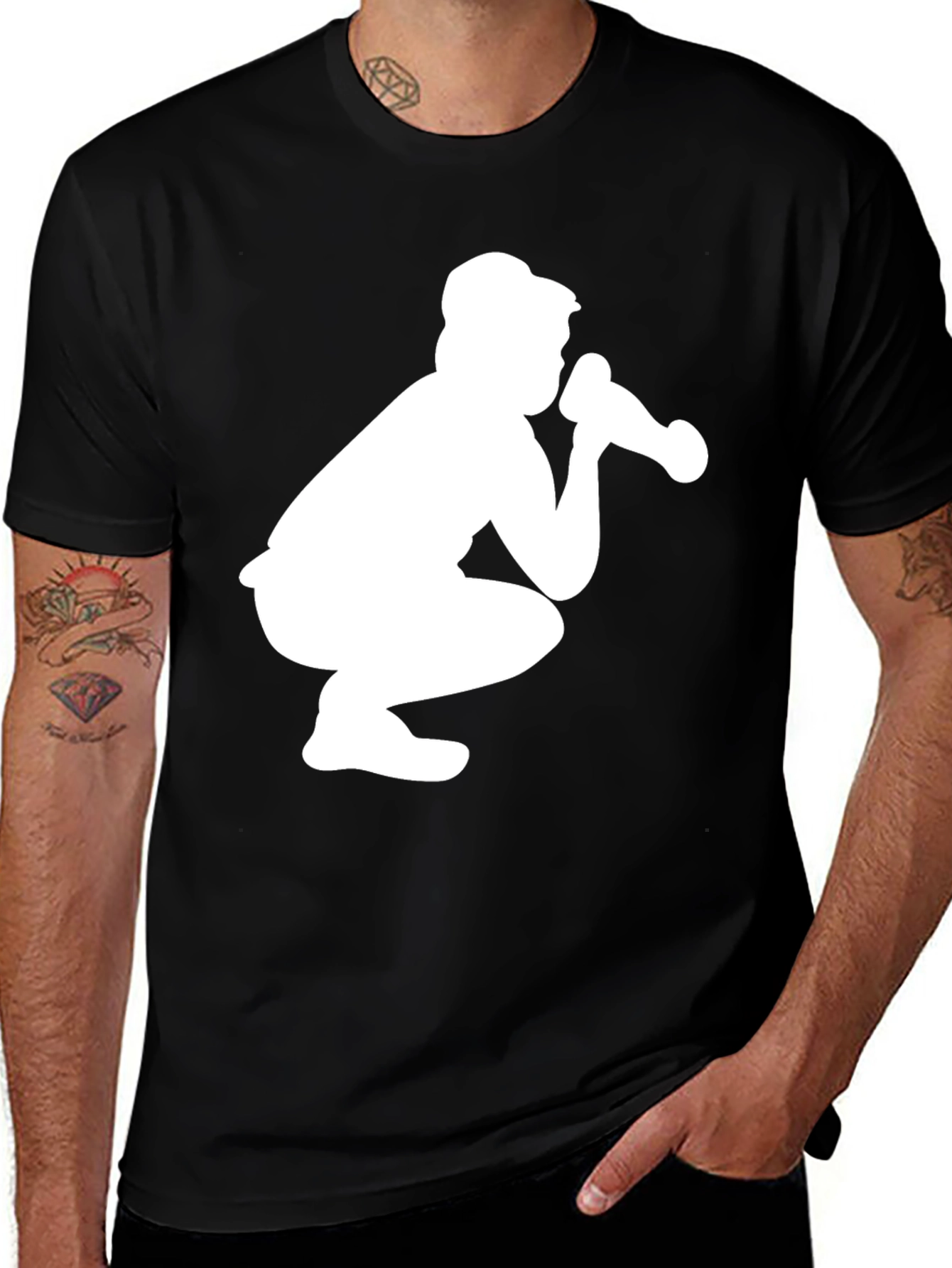 Variant 17 of Silhouette Drinker Graphic Tee - Black