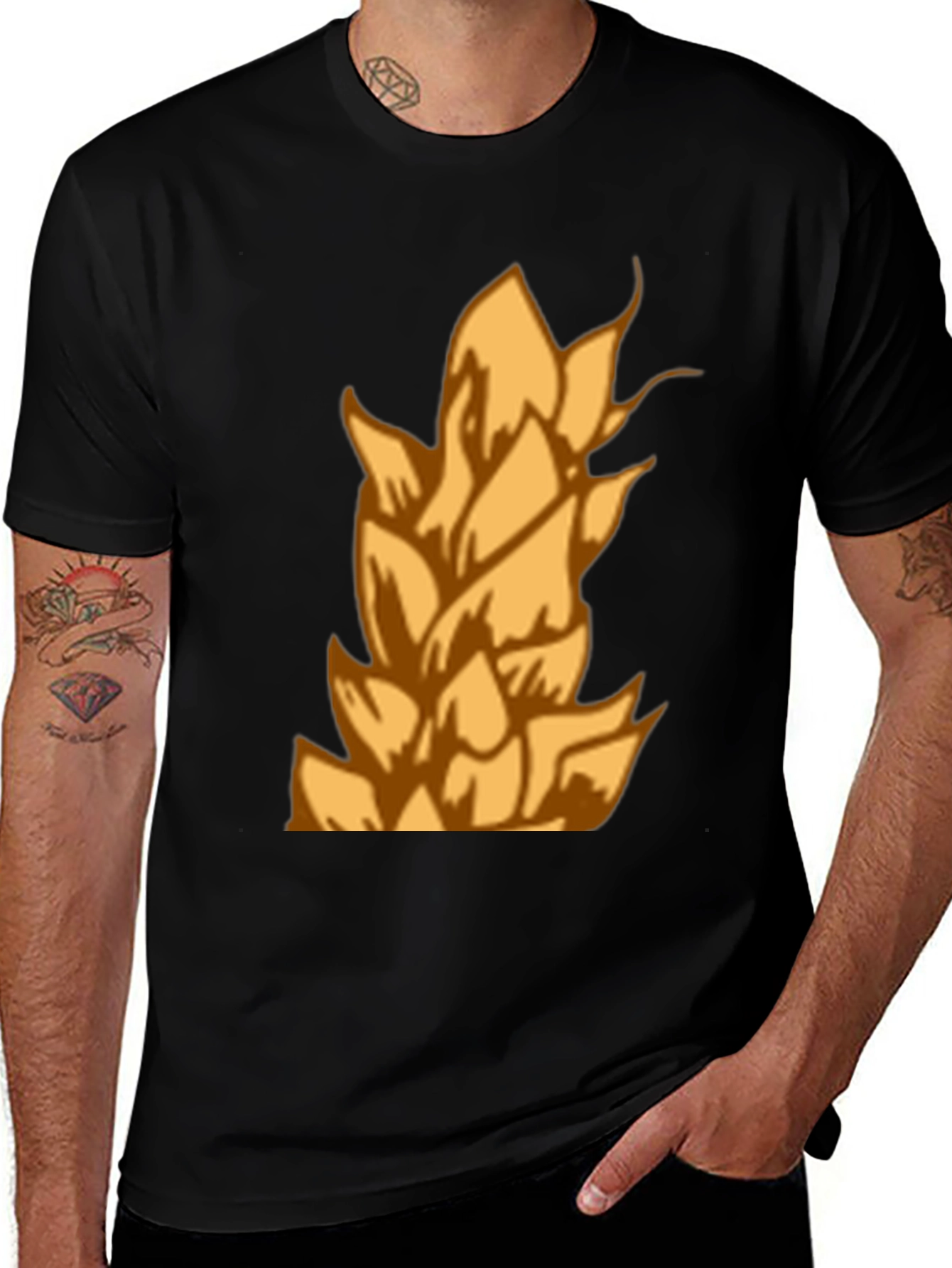 Variant 11 of Geometric Wheat Graphic Tee - Modern Casual Style