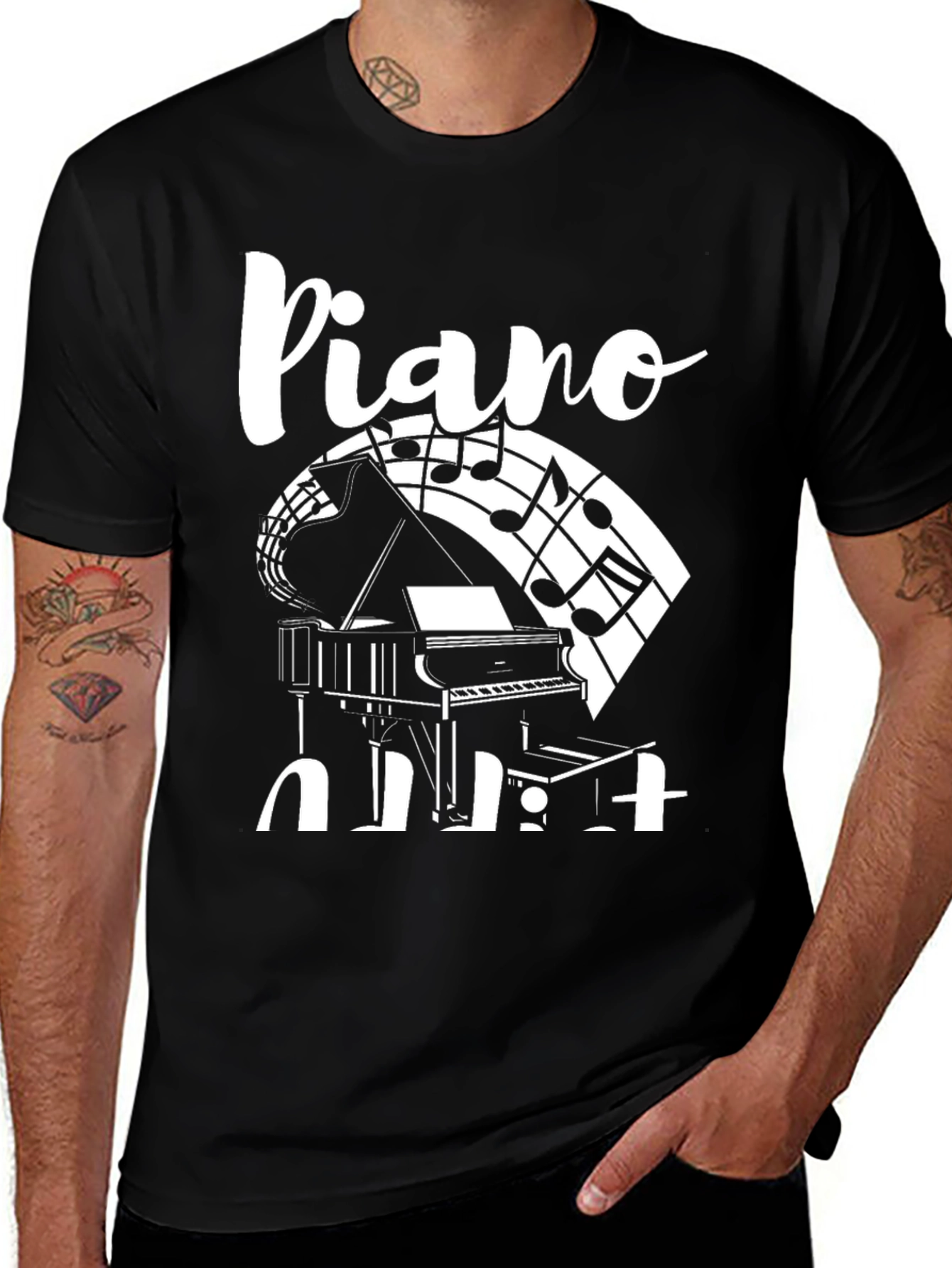 Variant 21 of Piano Music T-Shirt - Black