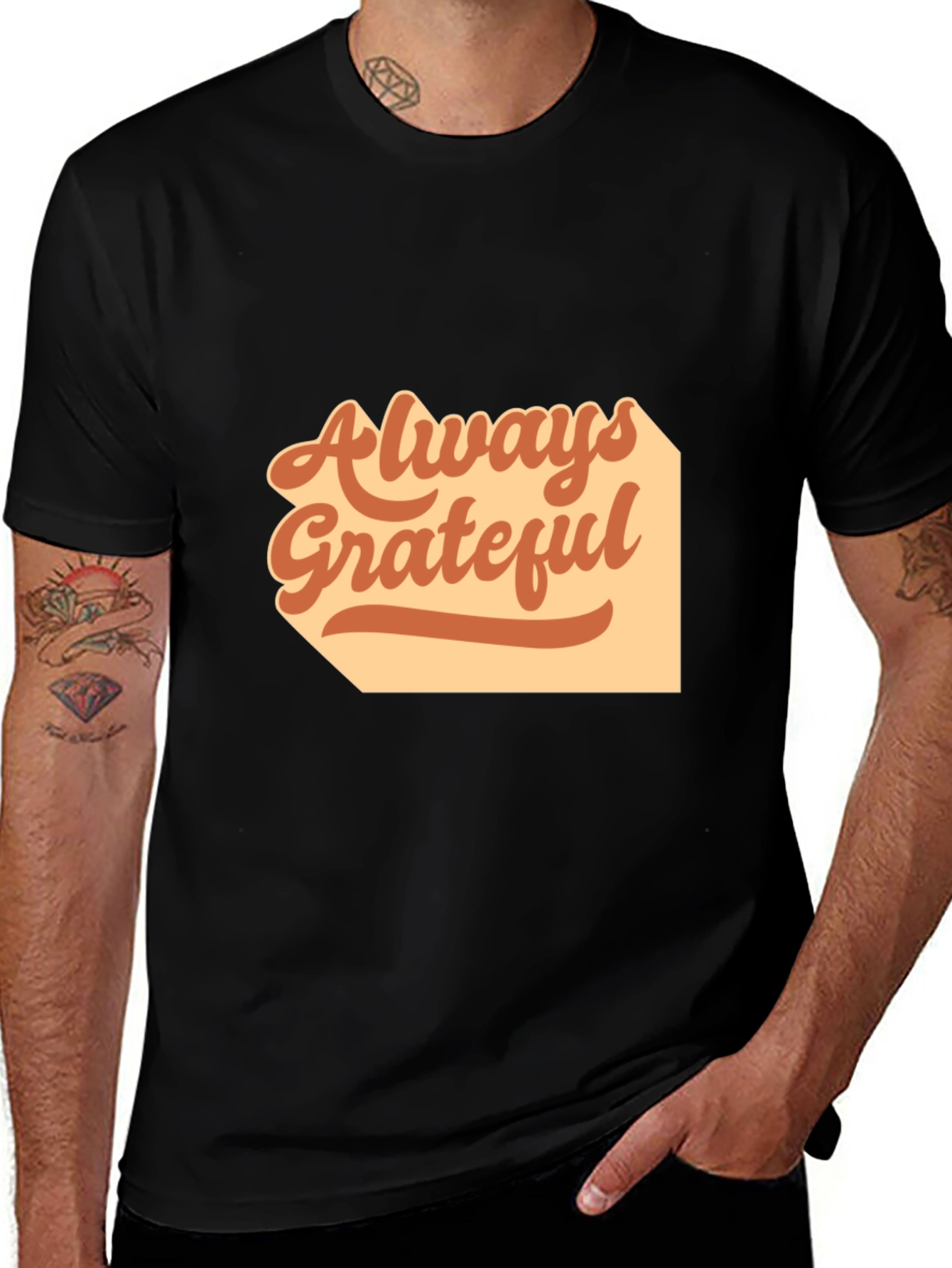 Variant 4 of Always Grateful Graphic Tee - Retro Style
