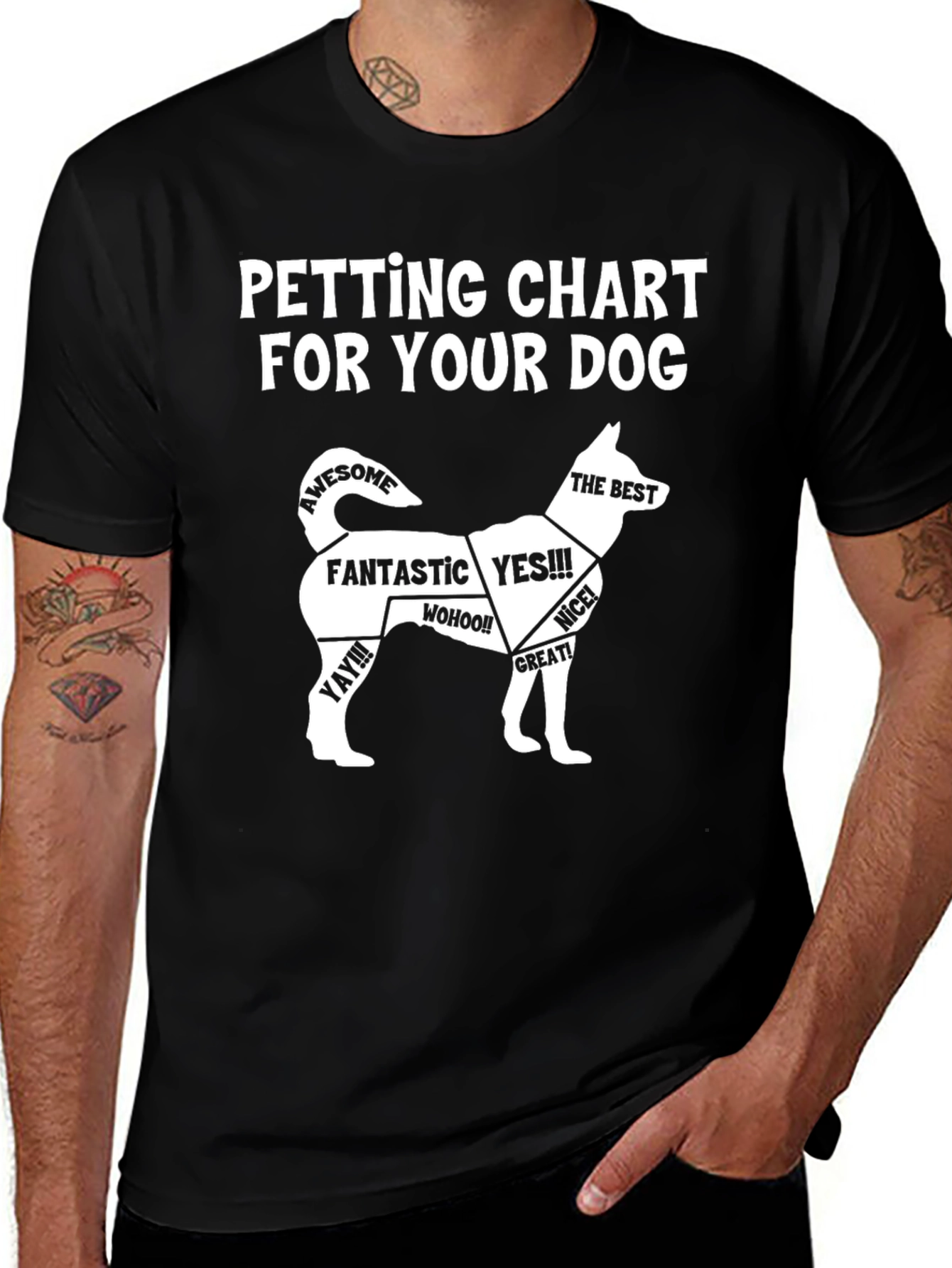 Variant 13 of Petting Chart Dog Lover T-Shirt