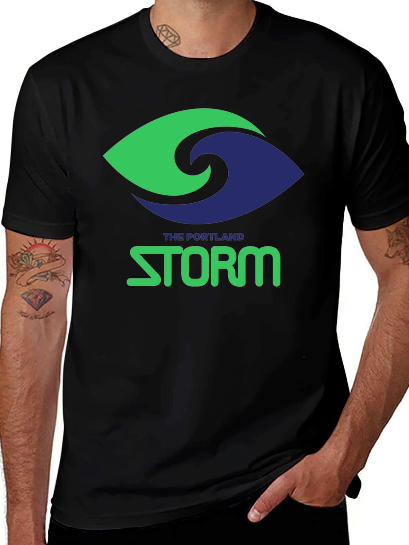 Portland Storm Graphic Tee - Black Cotton Blend
