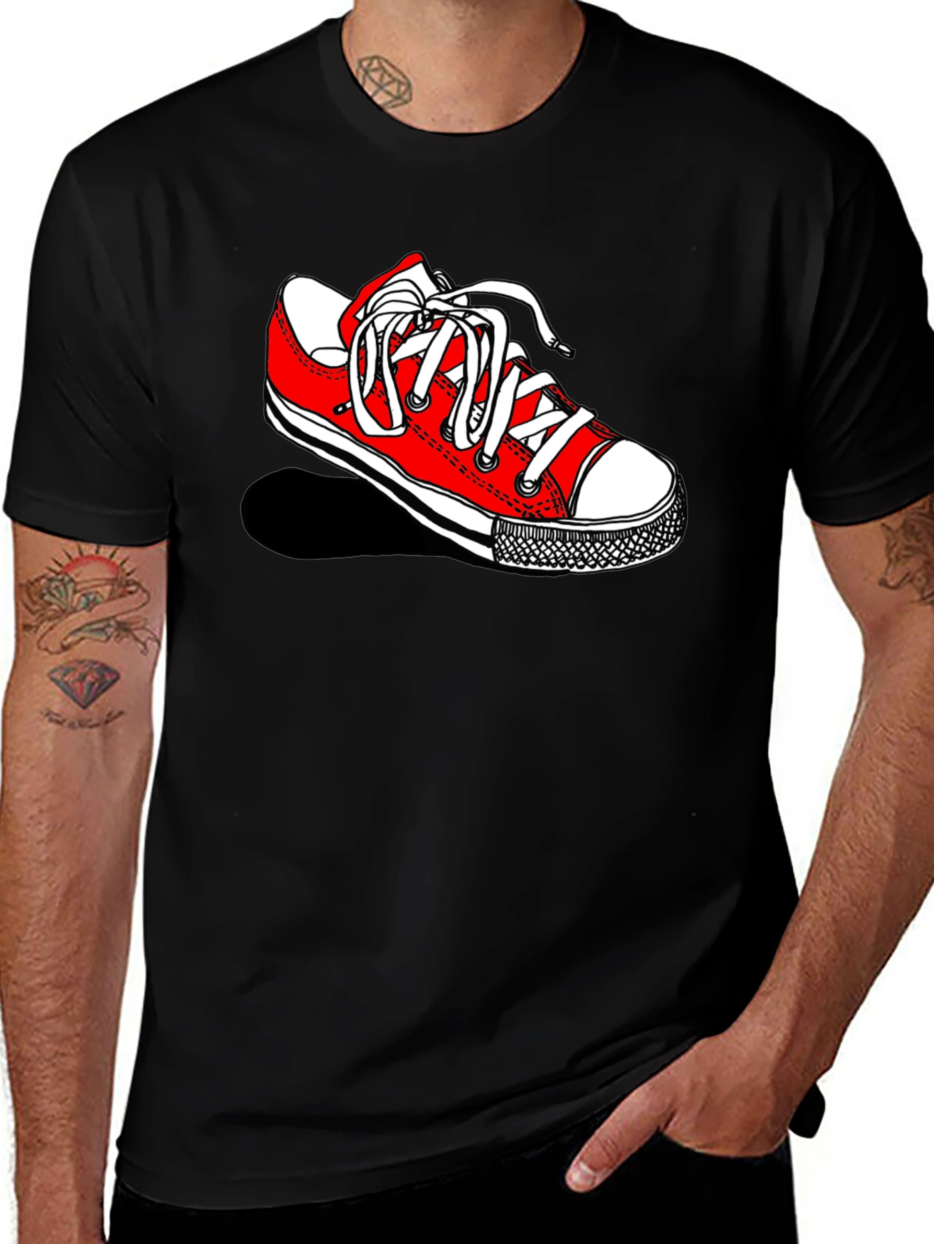 Sneaker Graphic Black Tee