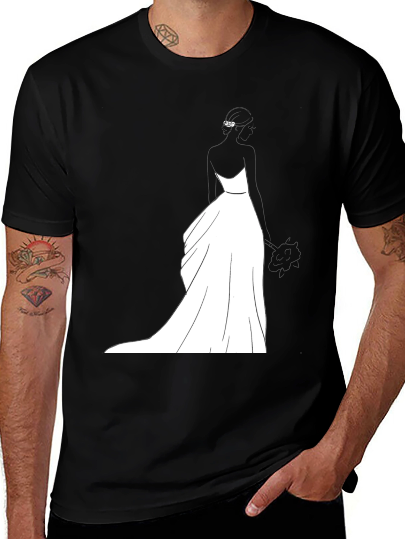 Bride Graphic T-Shirt - Black Wedding Design