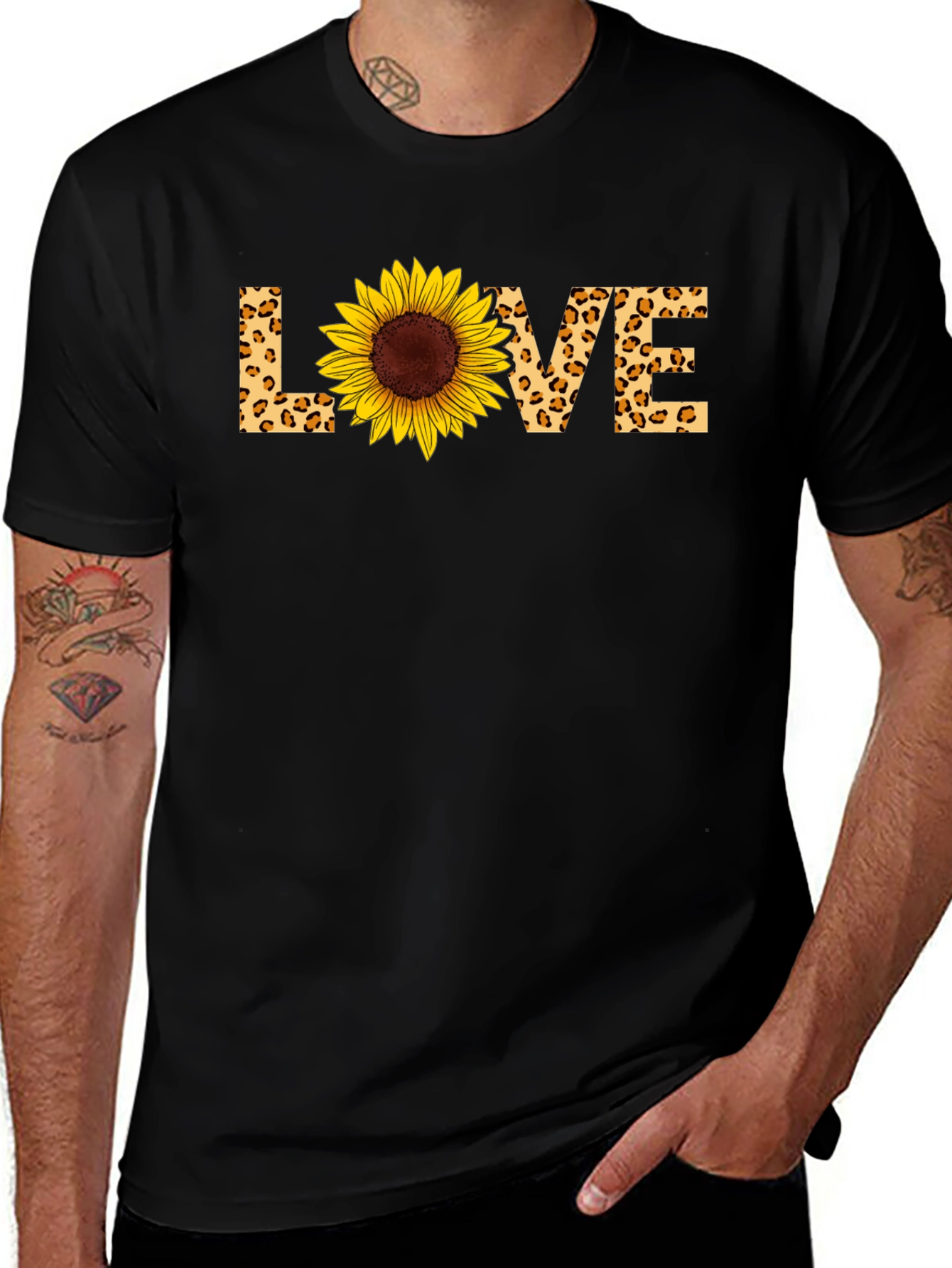 Sunflower LOVE Graphic T-Shirt - Black