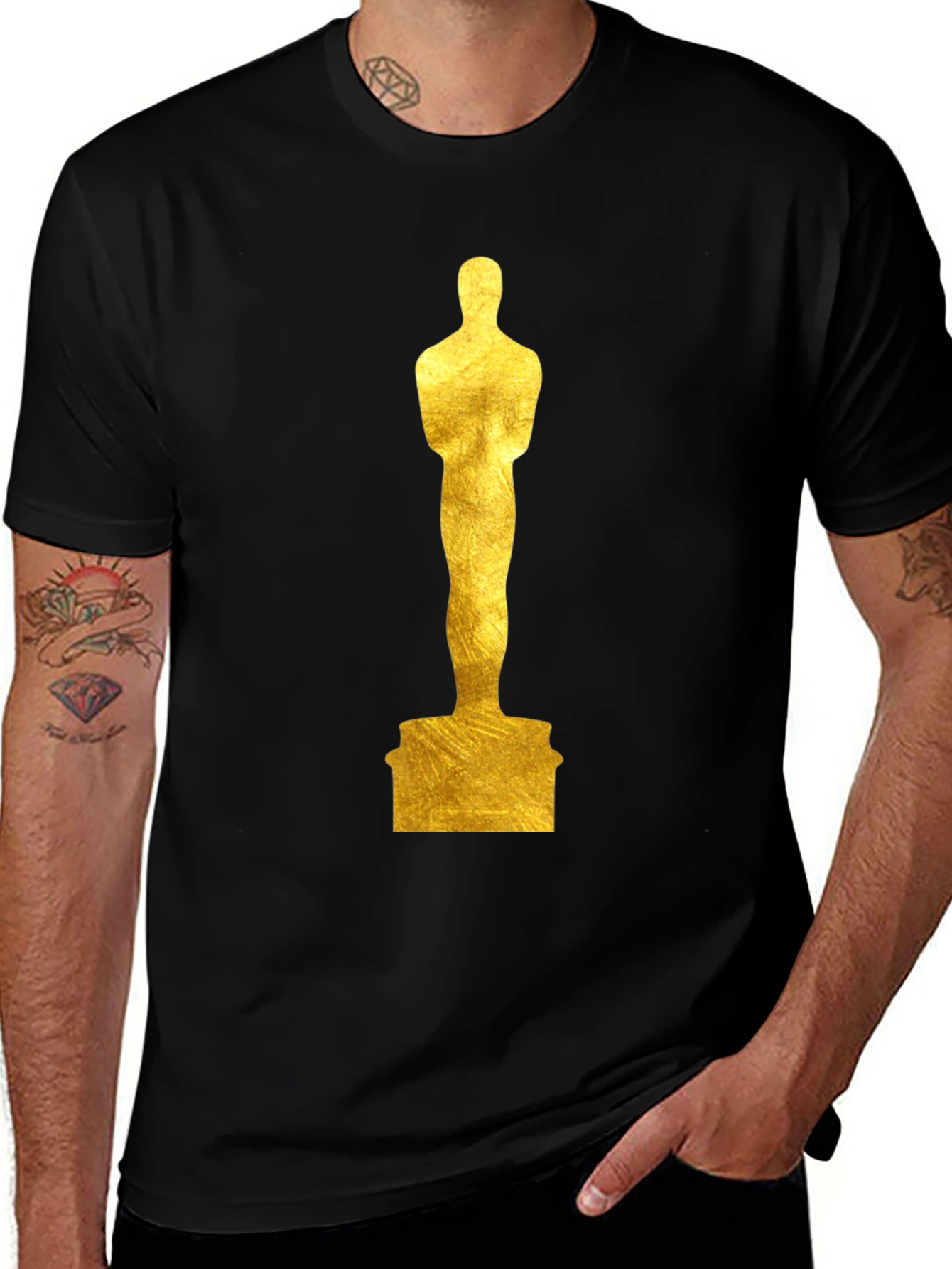 Variant 28 of Oscar Statue Graphic Tee - Black T-Shirt