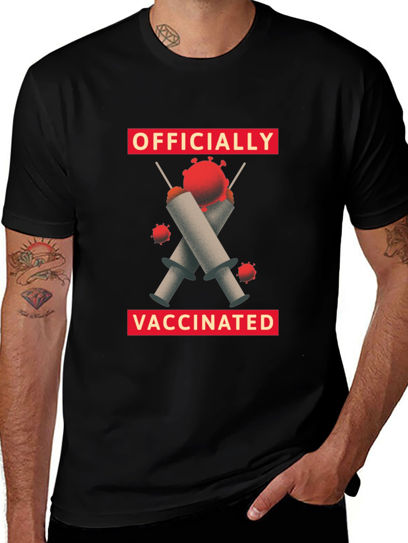 Variant 14 of Officially Vaccinated T-Shirt - Novelty Design