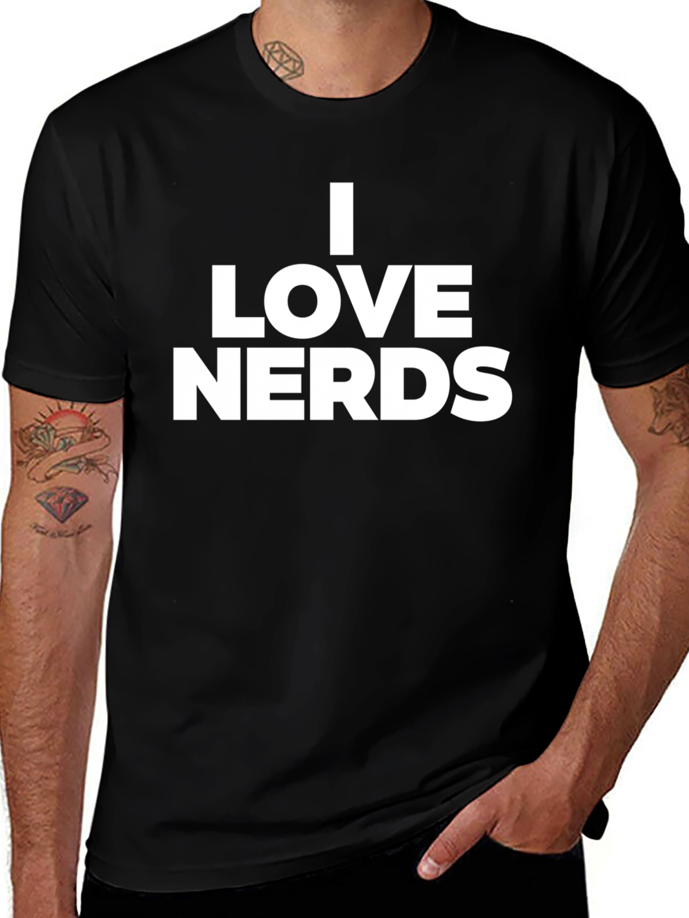 Variant 21 of I Love Nerds Black T-Shirt