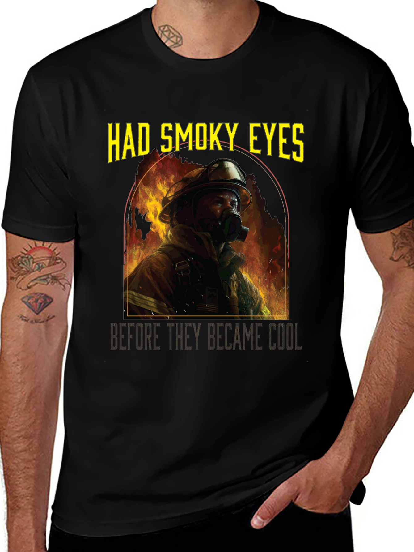 Variant 2 of Firefighter "Had Smoky Eyes" Graphic T-Shirt